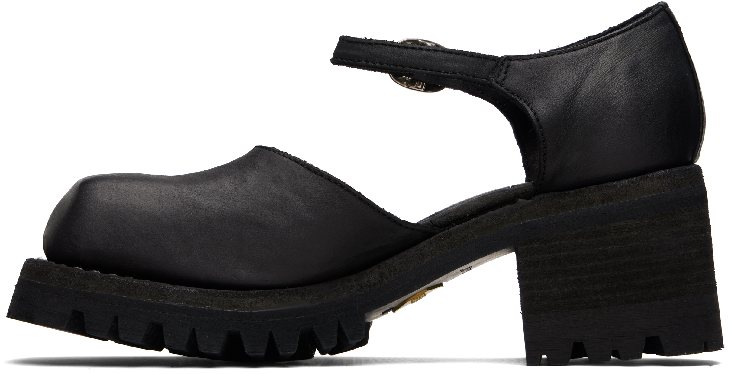 Guidi Soft Horse Mary Jane Loafers In Black