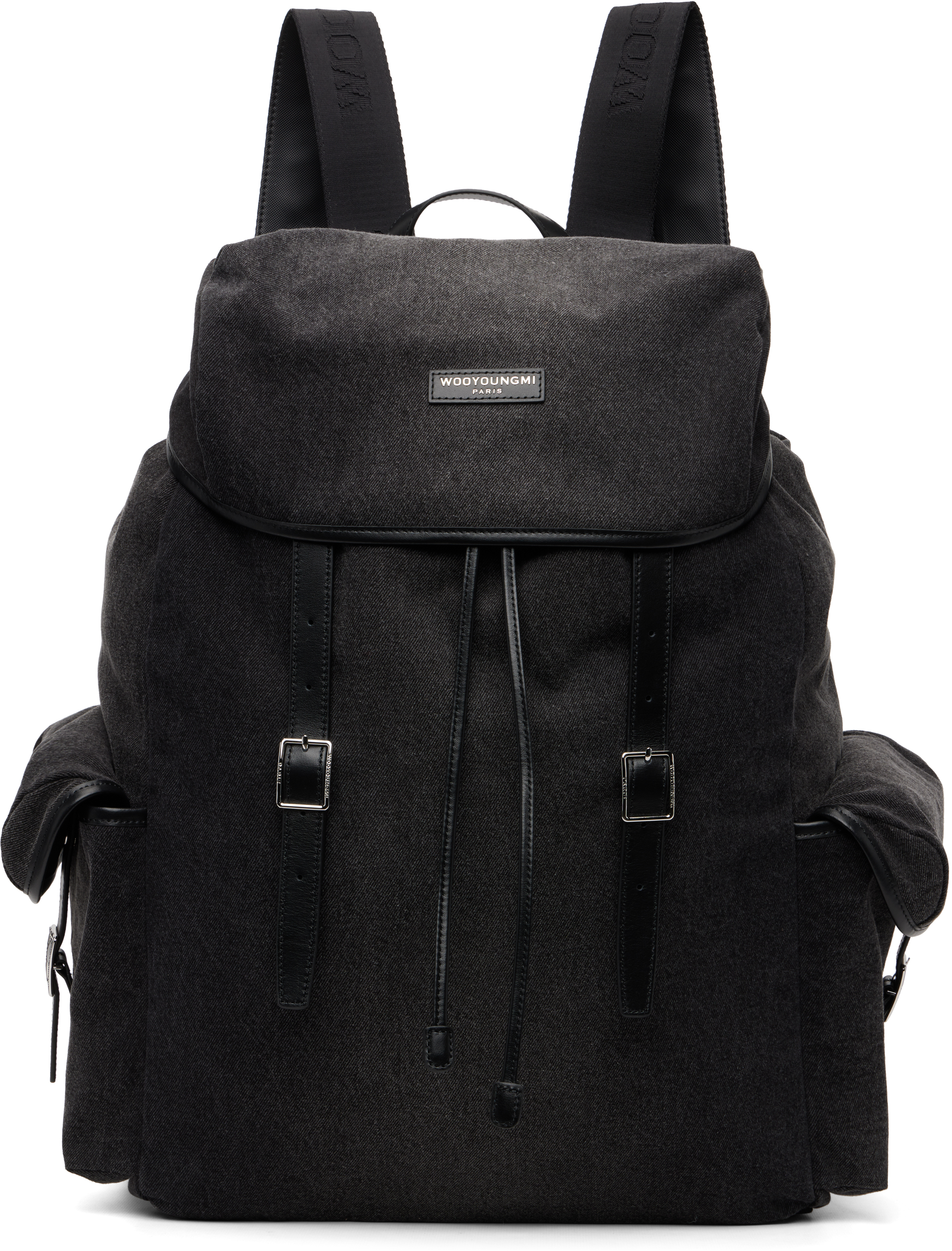 Wooyoungmi Tweed Backpack シリーズリュック Black Denim Backpack by WOOYOUNGMI on Sale