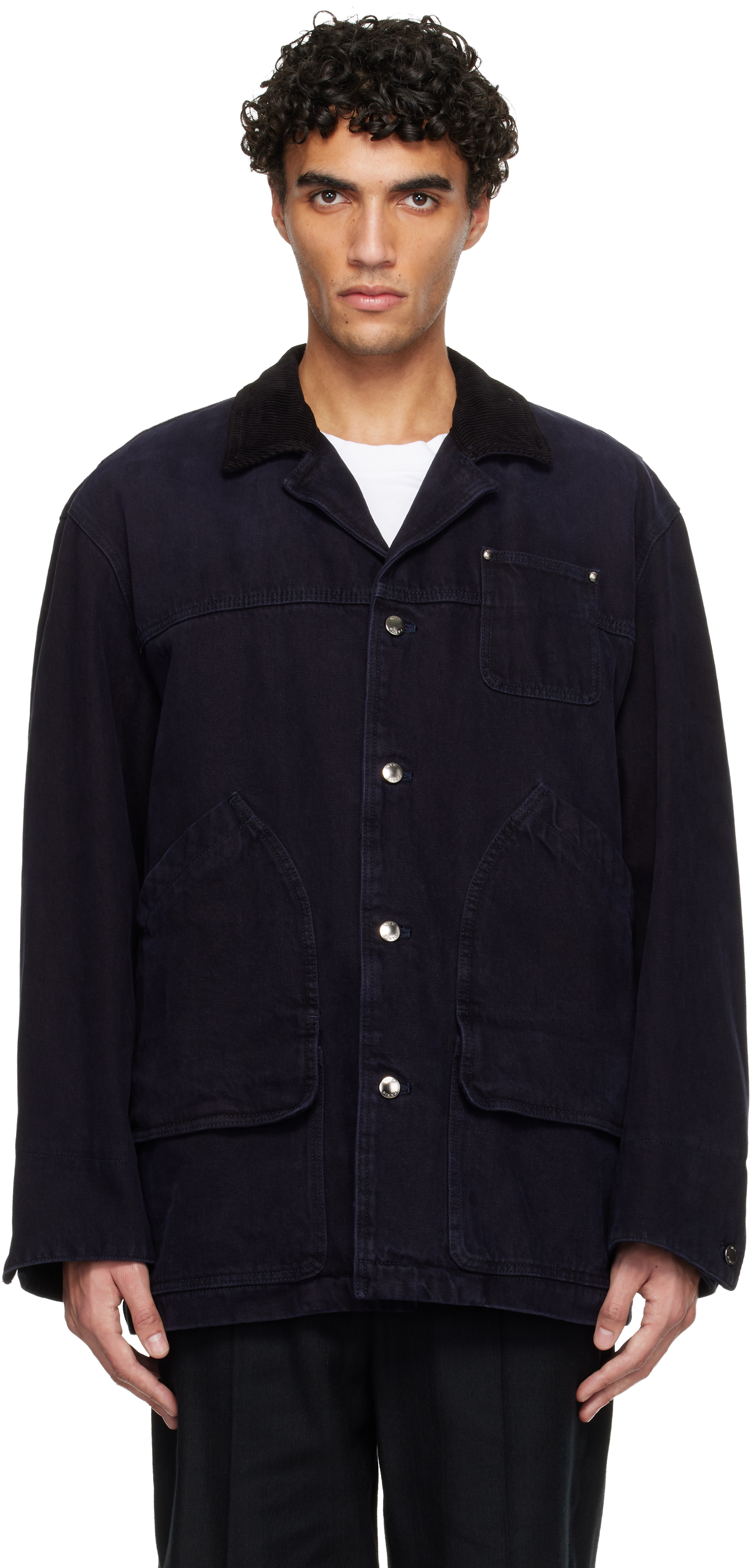 wooyoungmi switching crazy jacket ネイビー Wooyoungmi: Menswear