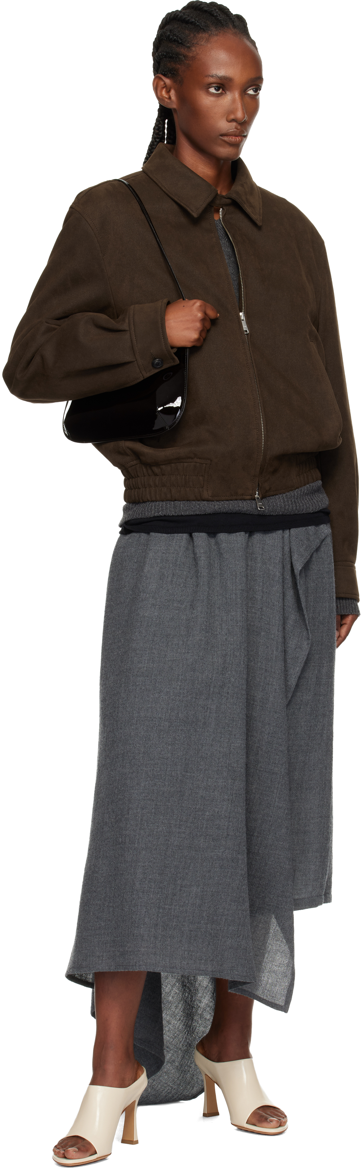 Fane Ssense Exclusive Black Bra Bag In Brown