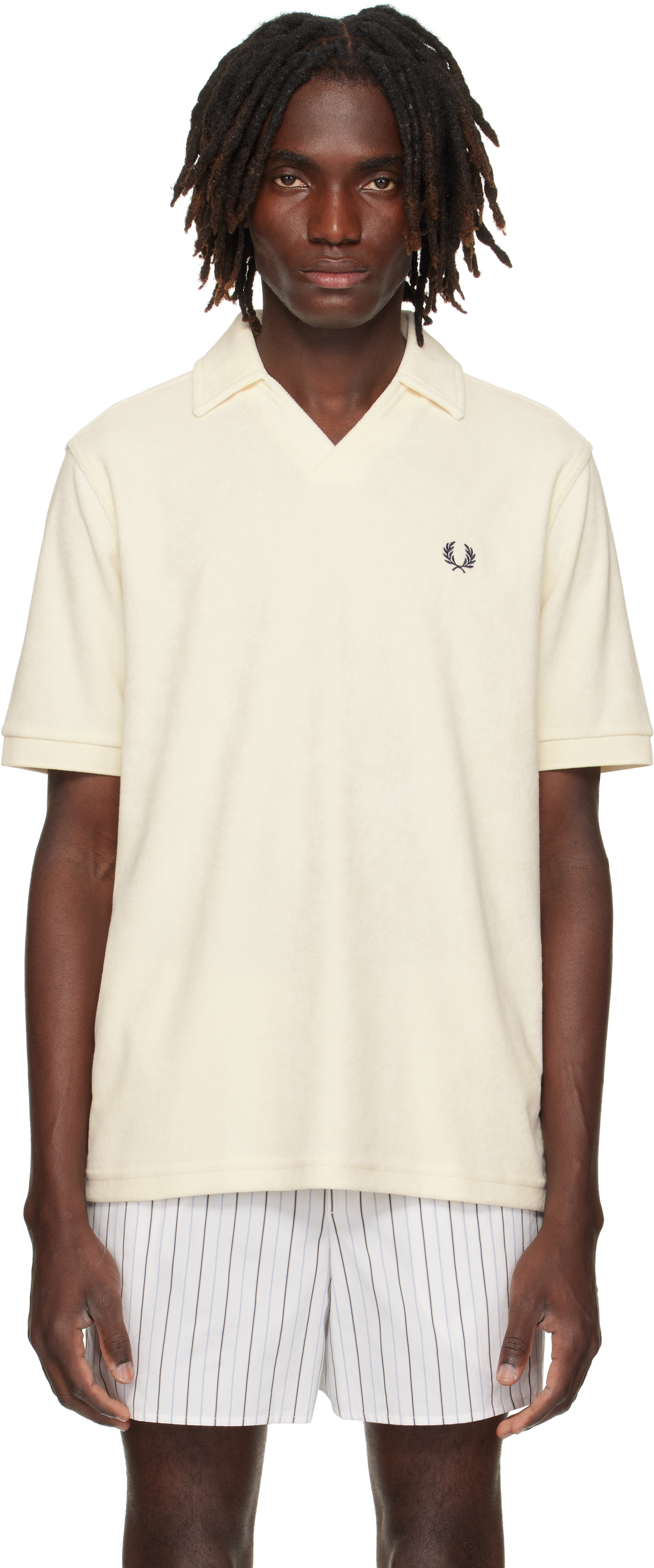 Fred Perry: オフホワイト スキッパーカラー タオリング