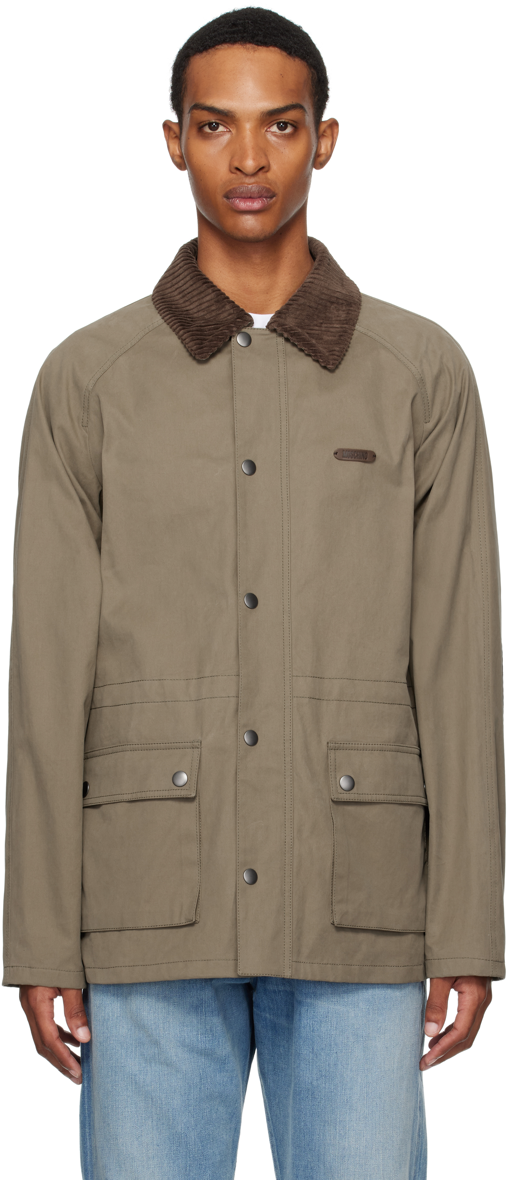 Khaki Cotton Diagonal Jacket