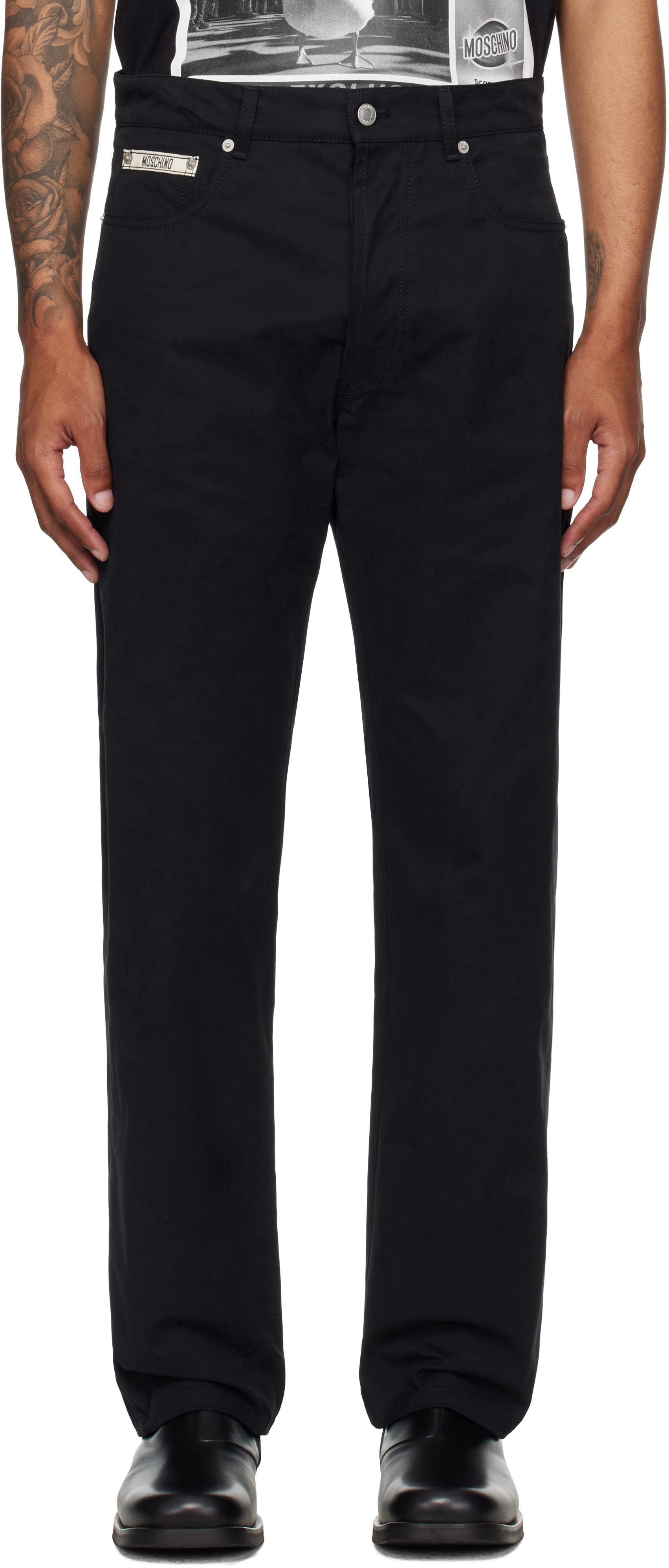 Black Moschino Tape Jeans by Moschino on Sale