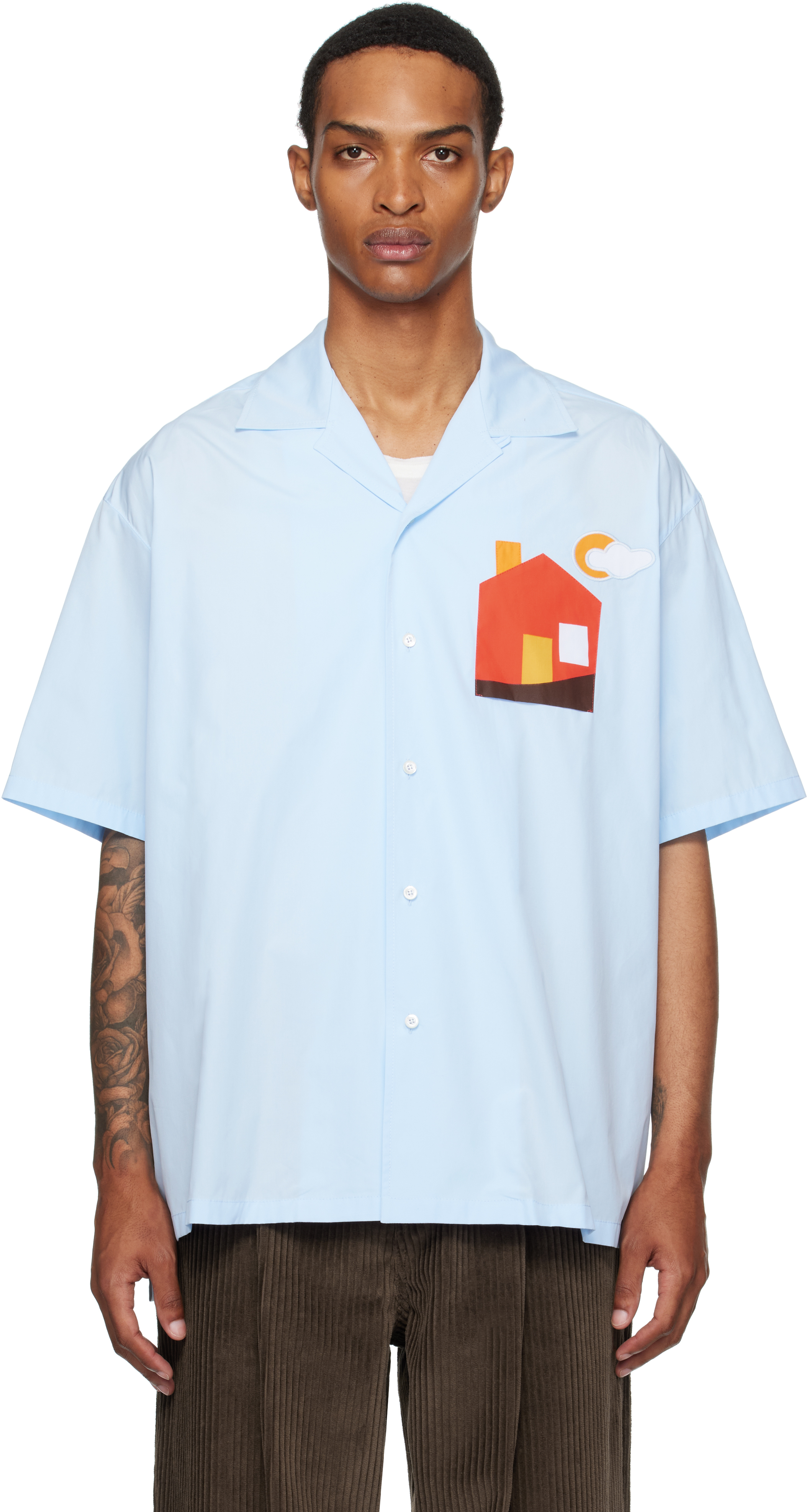 Blue Cotton Poplin Shirt