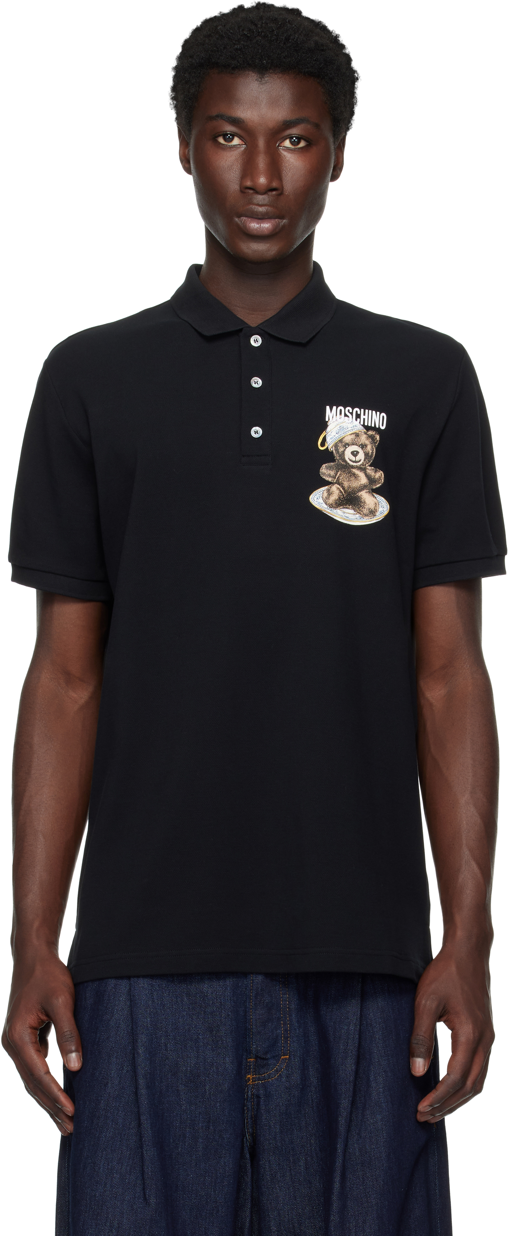Black 'Moschino Teddy Bear' Polo
