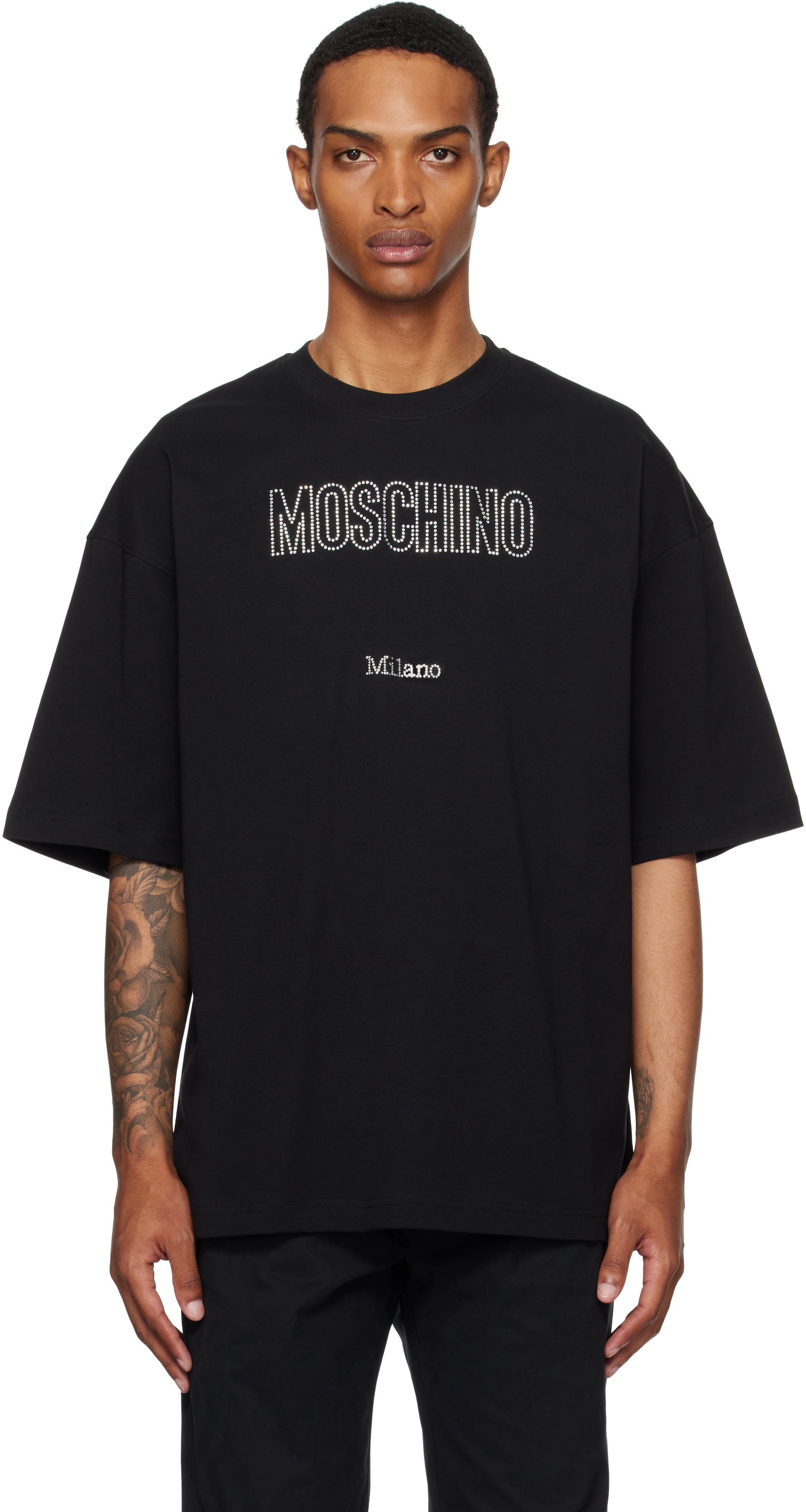Black Organic Decorated T-Shirt
