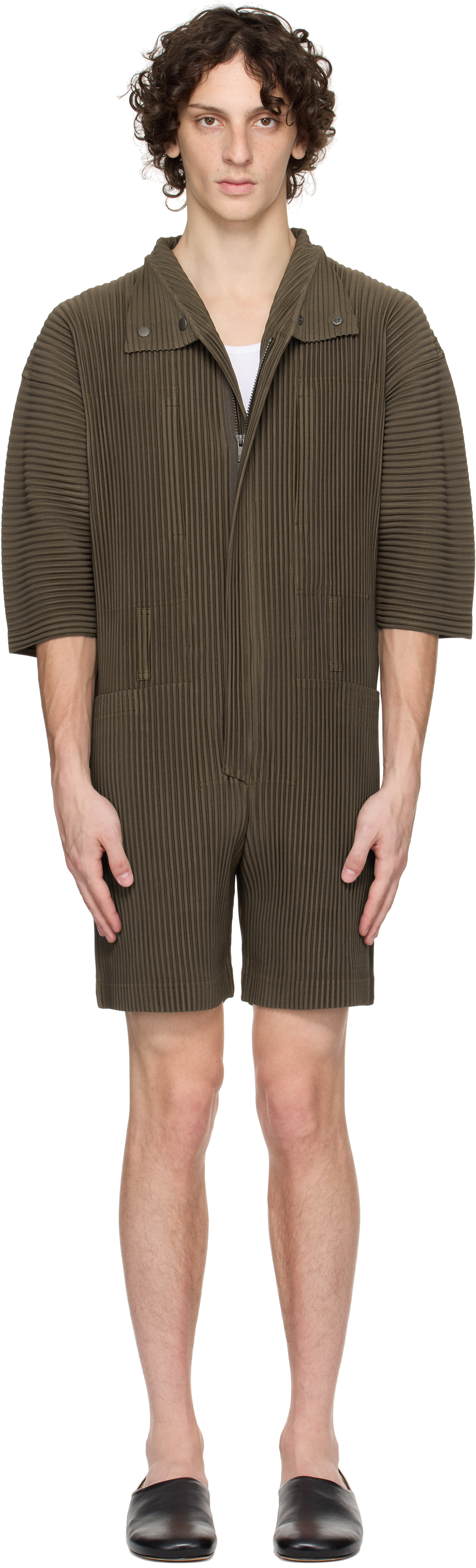 HOMME PLISSÉ ISSEY MIYAKE Brown Pleats Bottoms 3 Jumpsuit