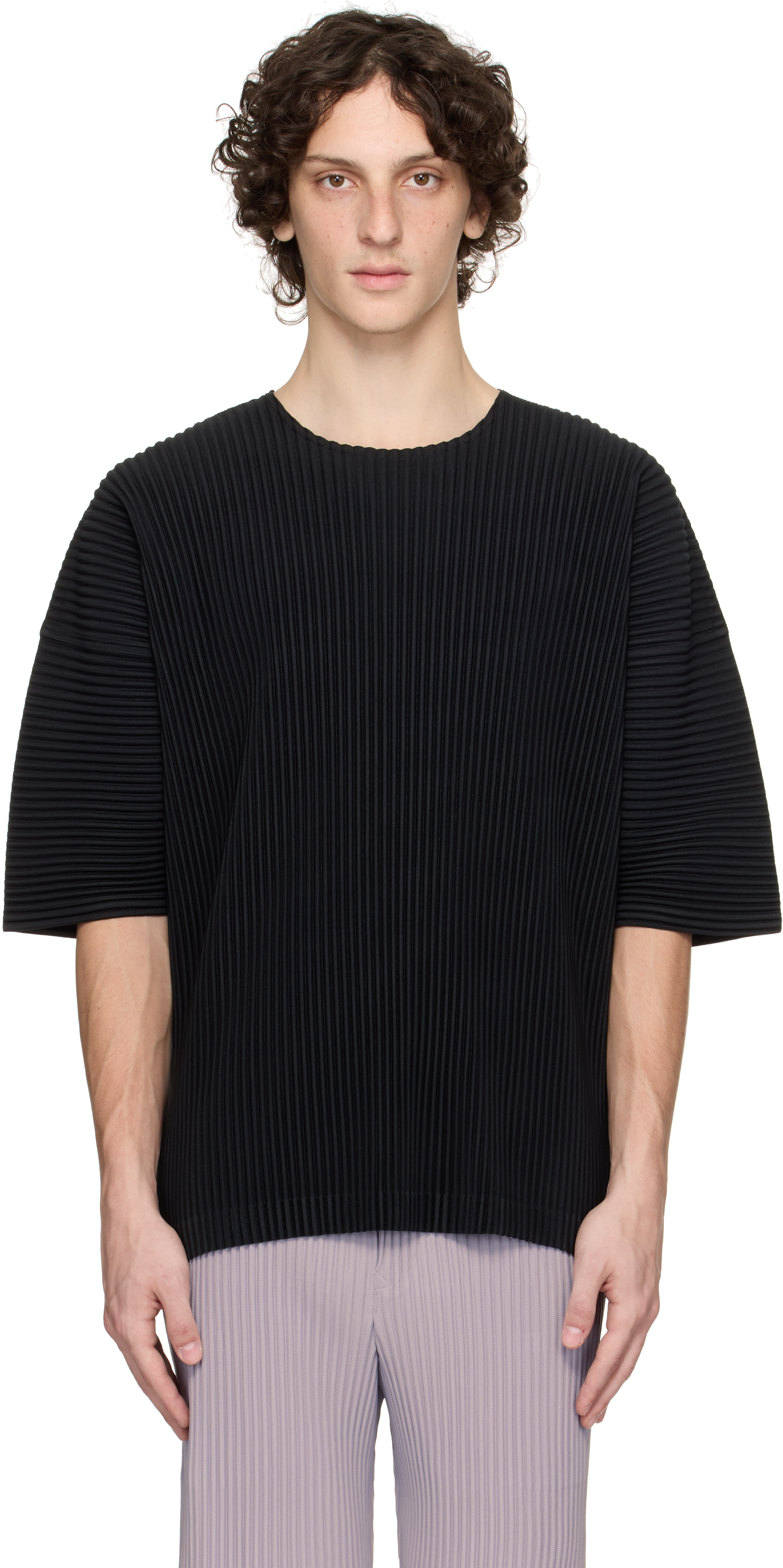 Tシャツ・カットソー HOMME PLISSE ISSEY MIYAKE : MONTHLY COLOR MAY top HOMME PLISSÉ ISSEY MIYAKE: Black Monthly Color May T-shirt