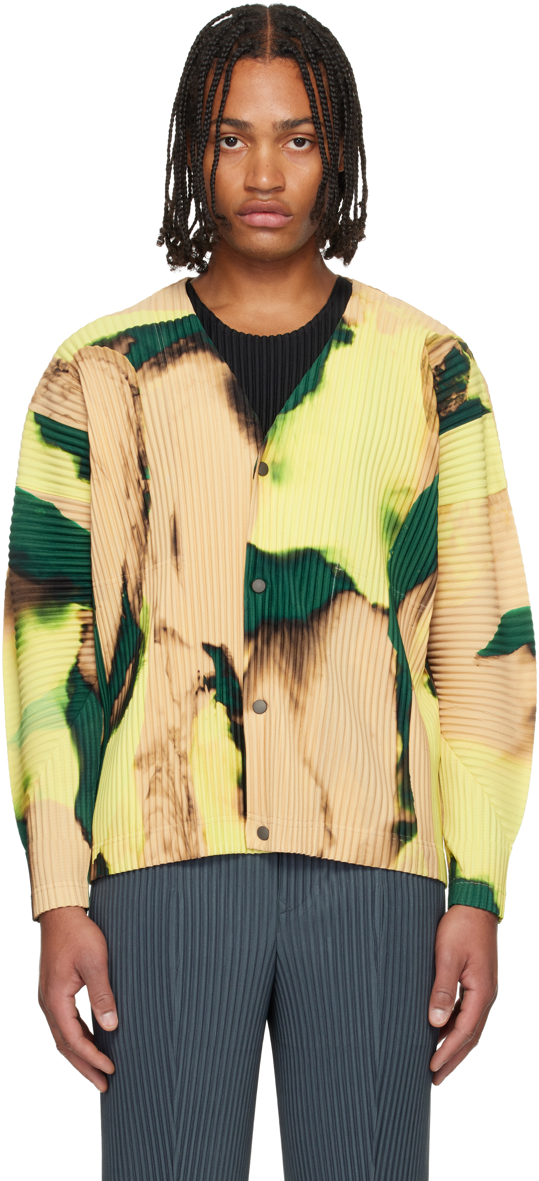 HOMME PLISSÉ ISSEY MIYAKE: Multicolor Agate Cardigan | SSENSE Canada