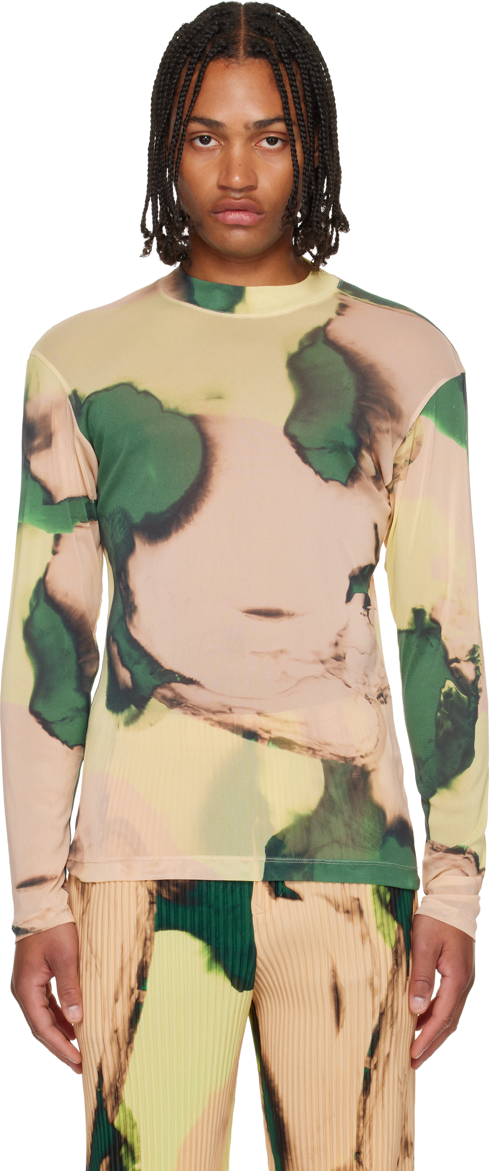 HOMME PLISSÉ ISSEY MIYAKE: Multicolor Agate Sheer T-shirt | SSENSE