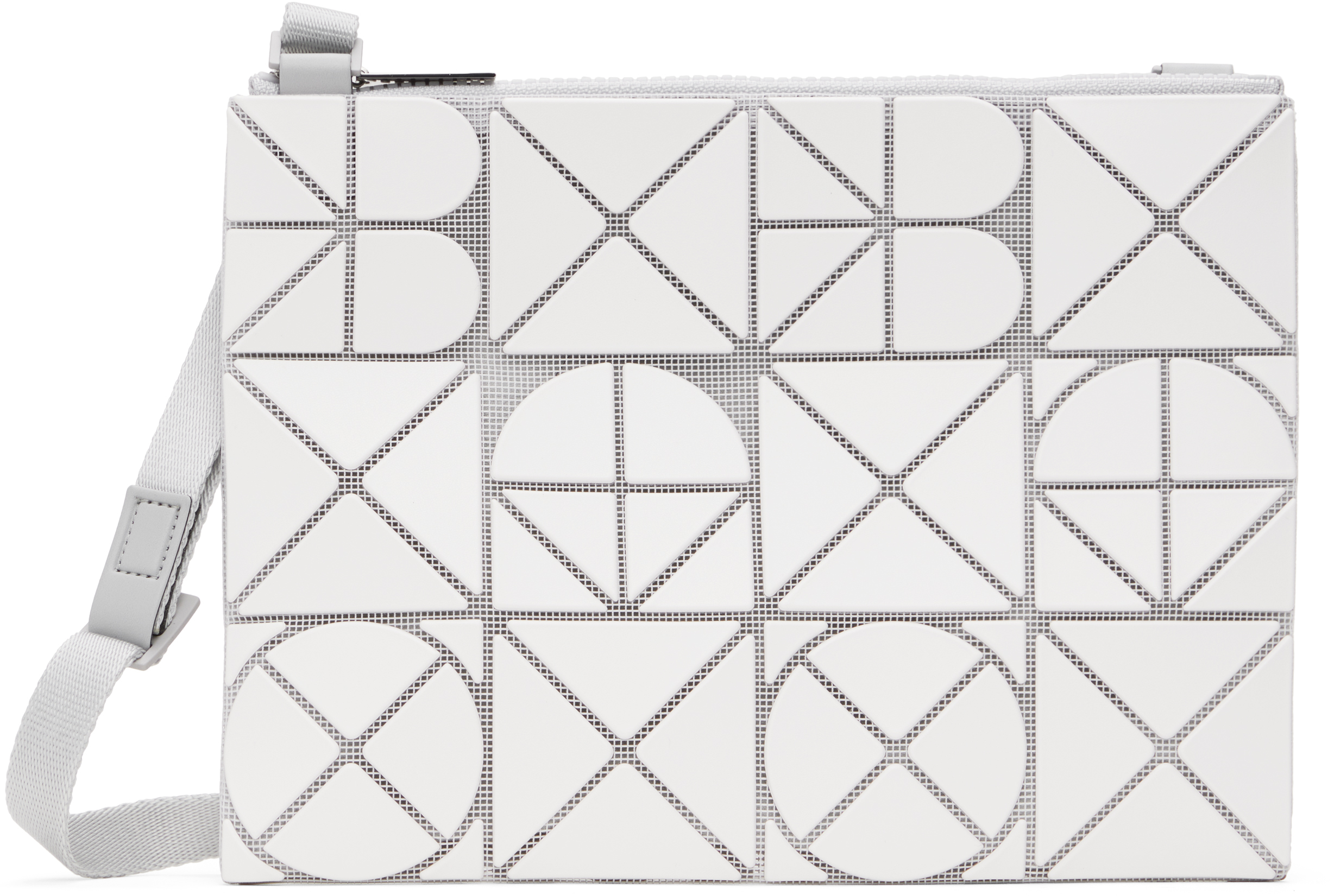 BAO BAO ISSEY MIYAKE: White Font Crossbody Bag | SSENSE
