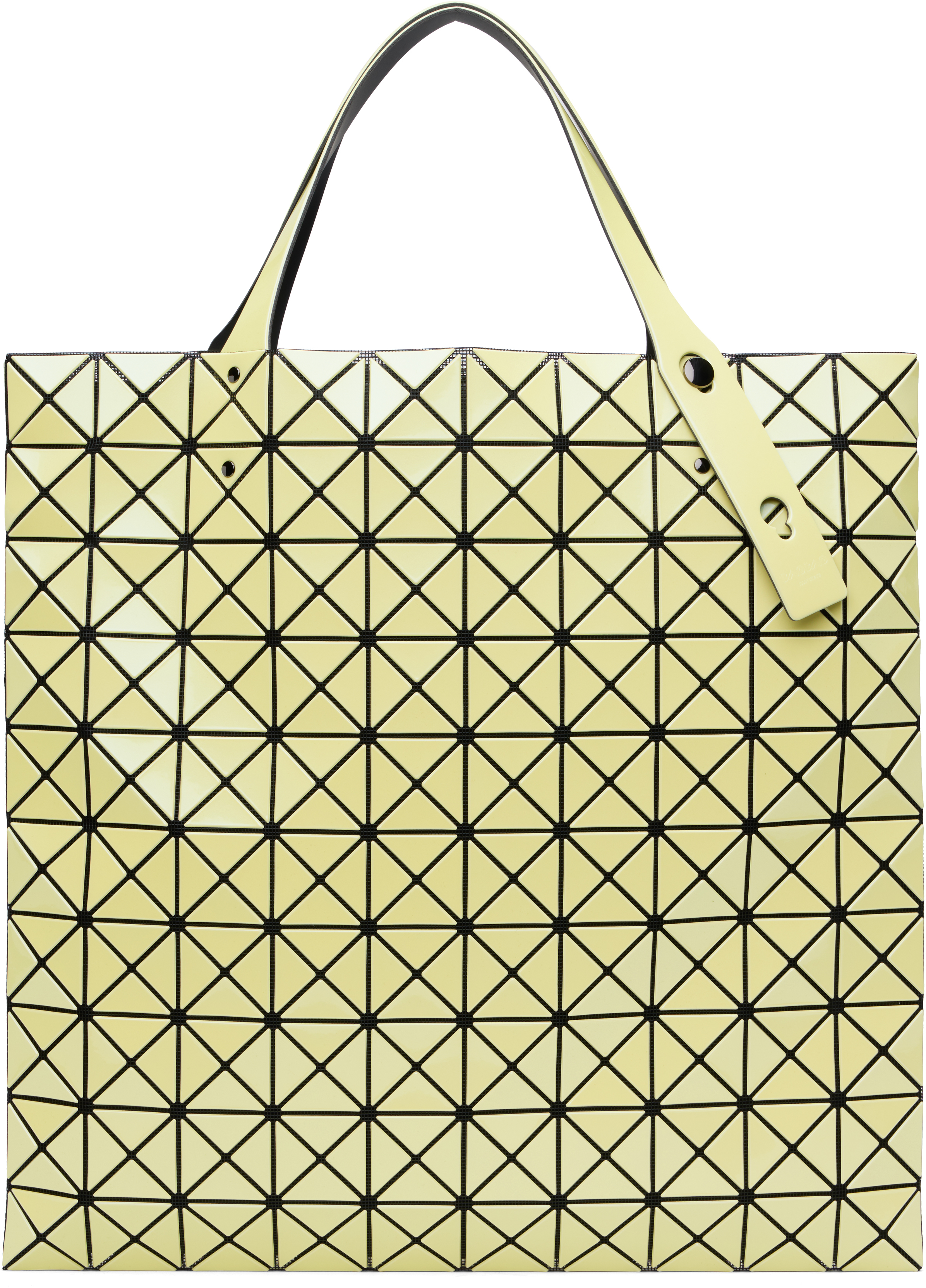 Yellow Prism Metallic Tote by BAO BAO ISSEY MIYAKE on Sale