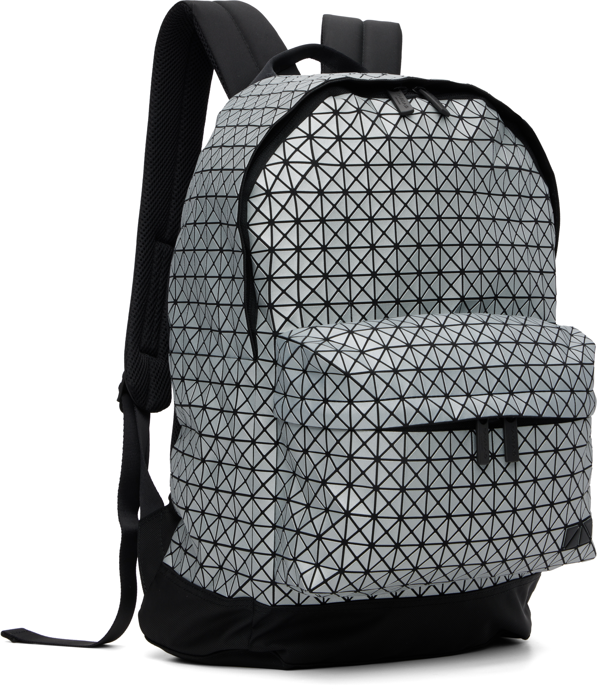 Bao Bao Issey Miyake Gray Daypack Reflector Backpack In Silver
