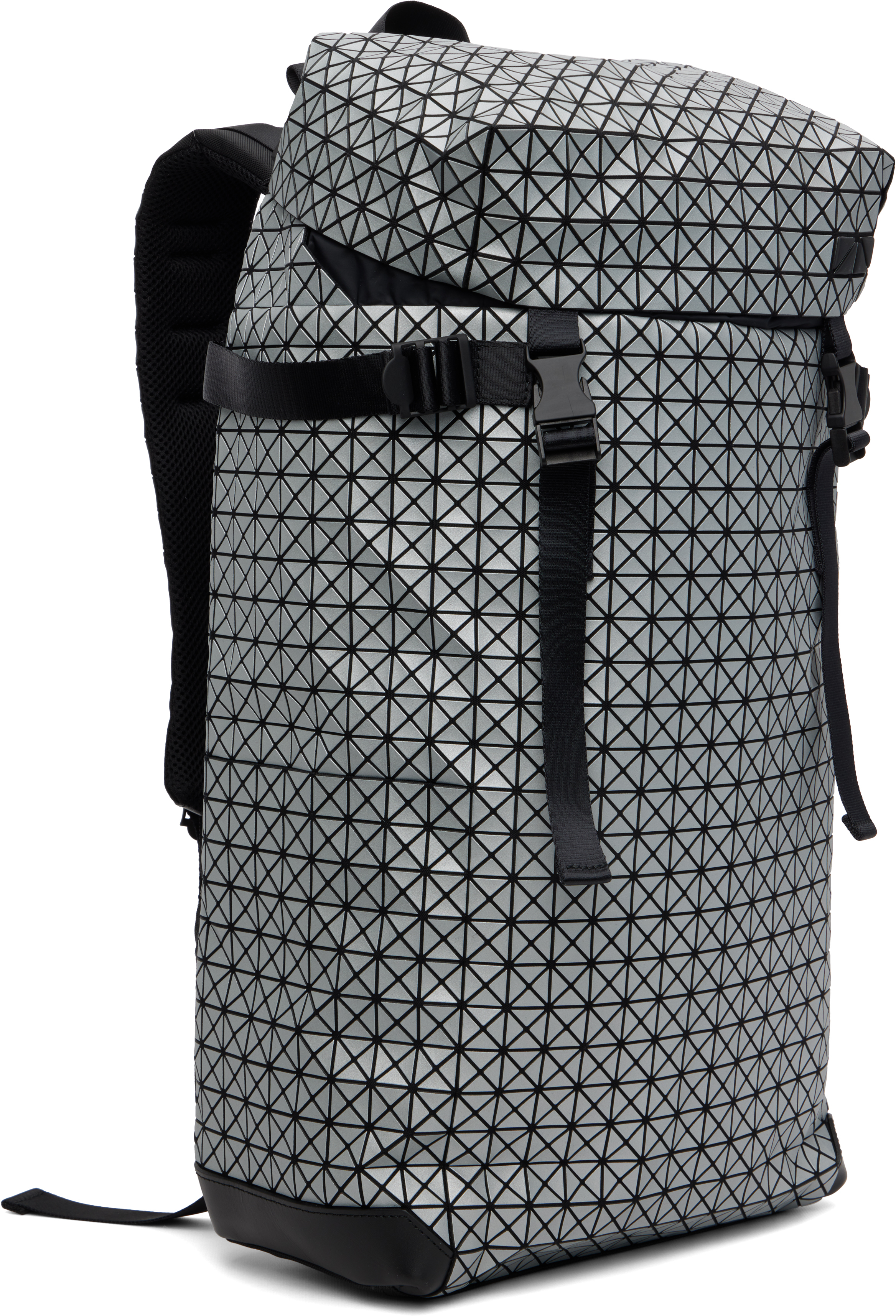 Bao Bao Issey Miyake Gray Hiker Reflector Backpack In Silver