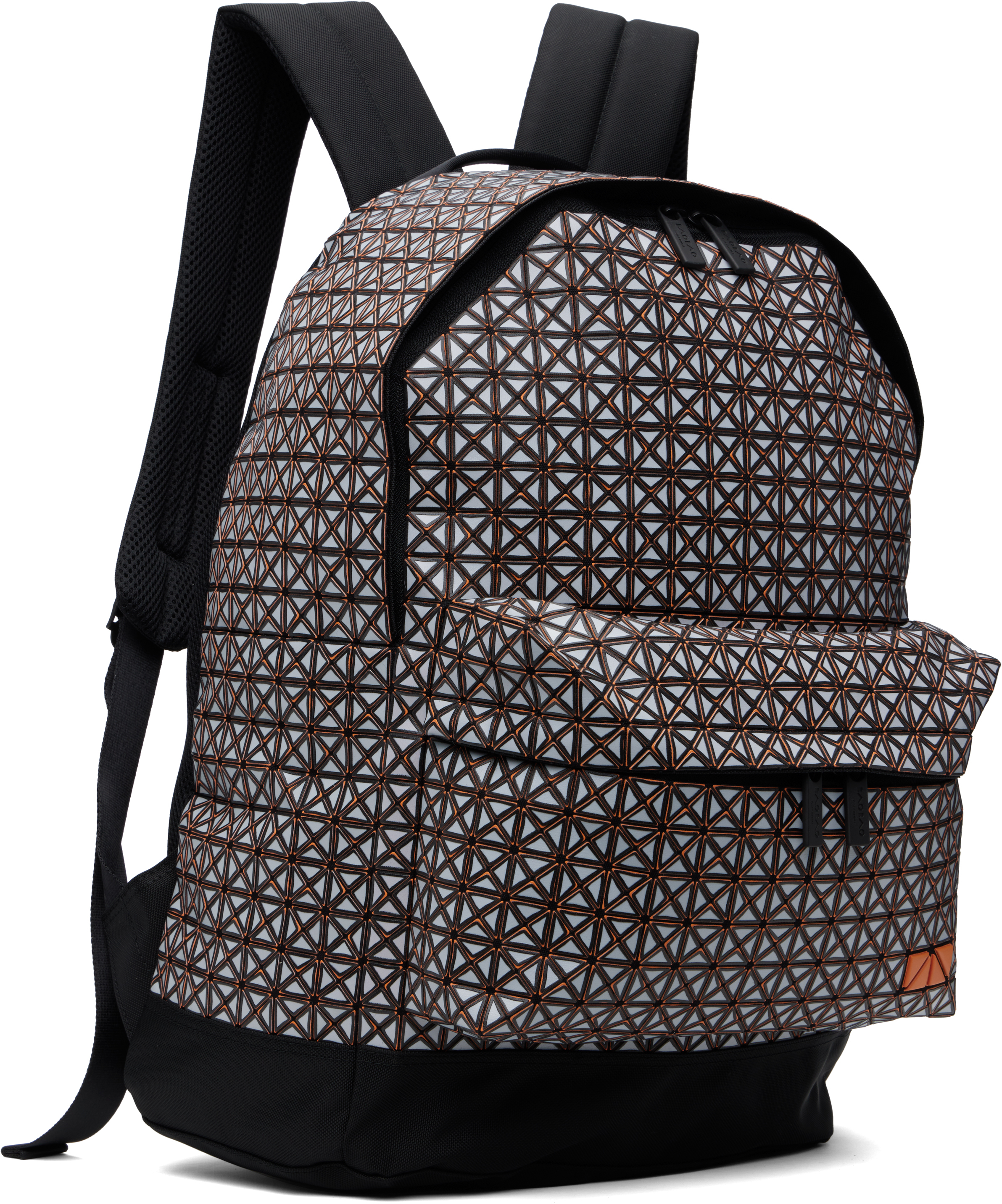 Shop Bao Bao Issey Miyake Gray & Orange Rough Backpack