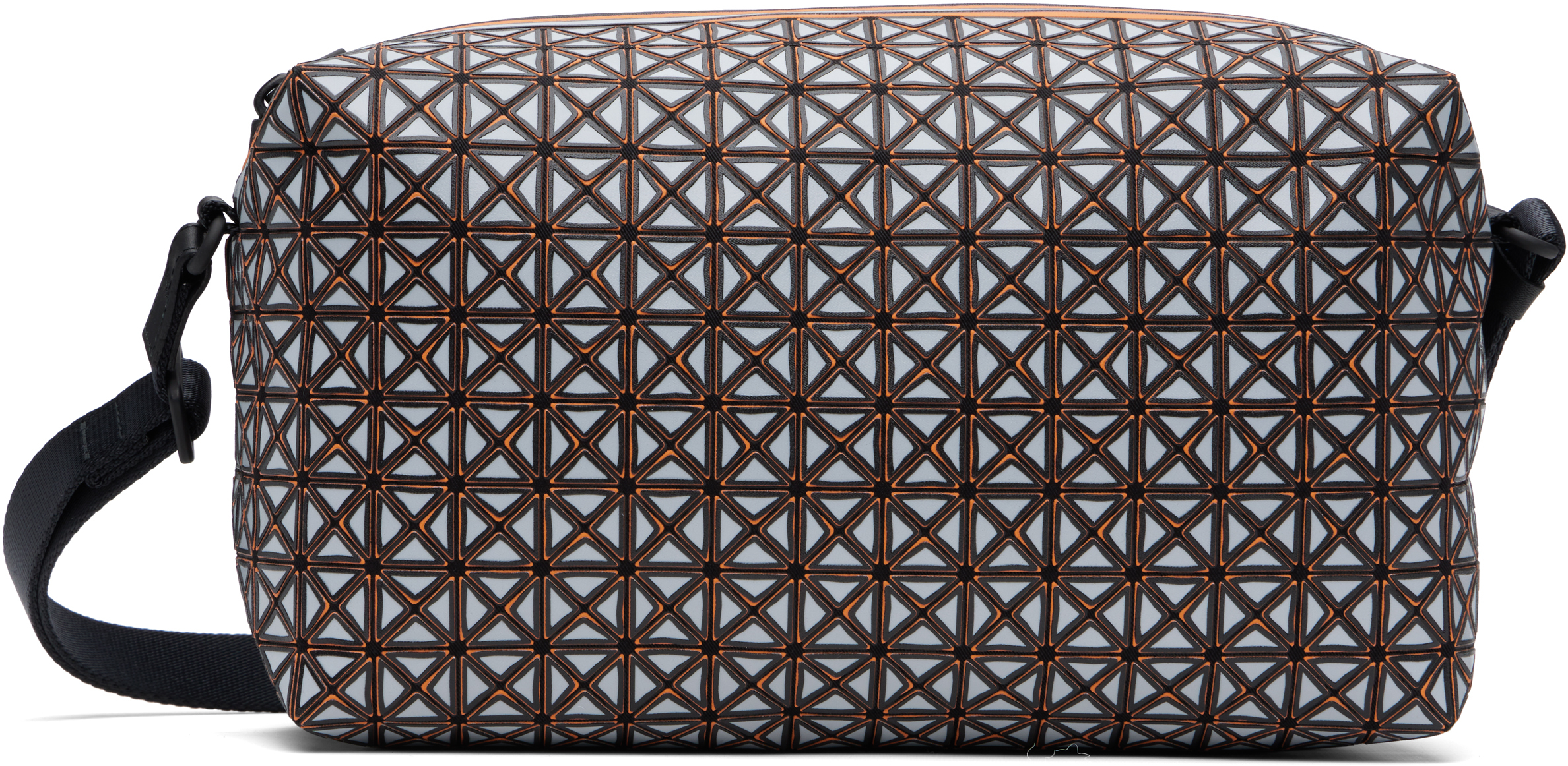 BAO BAO ISSEY MIYAKE: Gray & Orange Saddle Rough Bag | SSENSE