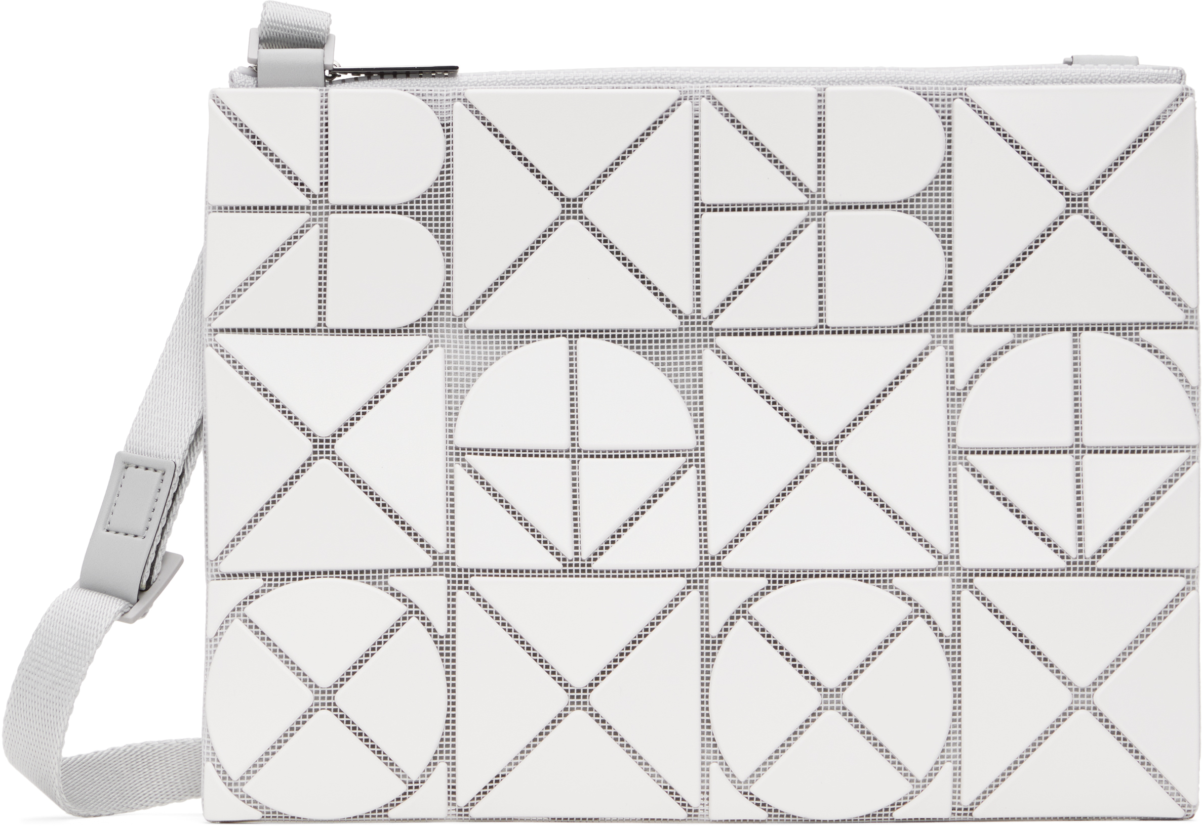 BAO BAO ISSEY MIYAKE: White Font Crossbody Bag | SSENSE