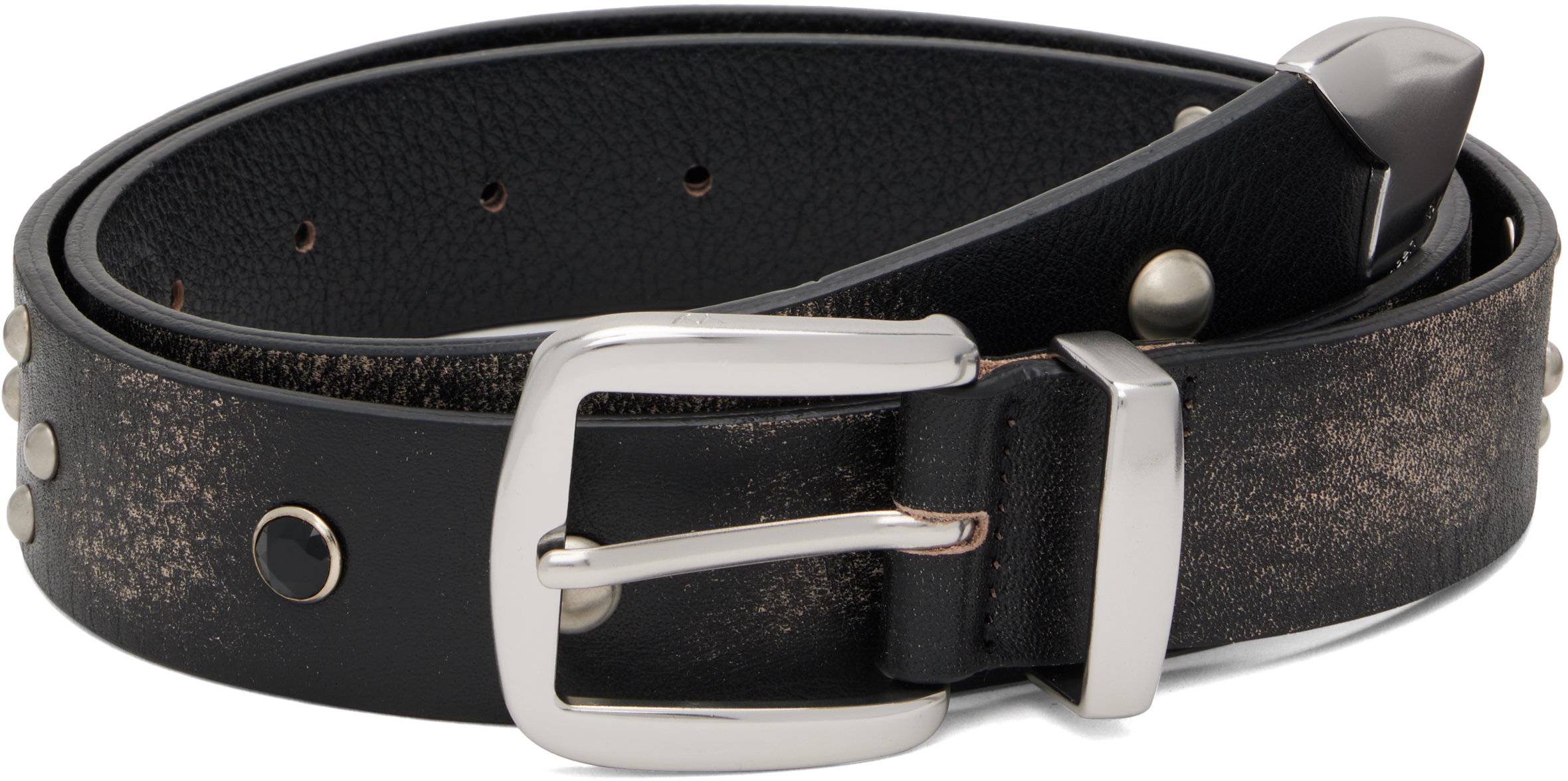 小物 [OPEN YY] / STUD WESTERN BELT OPEN YY: Black Yy Stud Western Belt | SSENSE