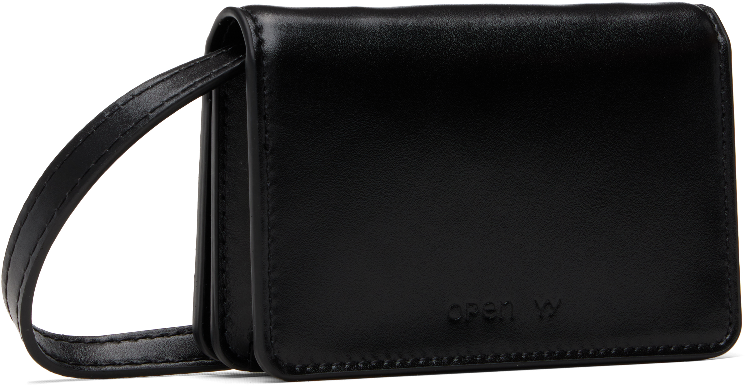 Open Yy Black Micro Stud Wallet Bag In Black