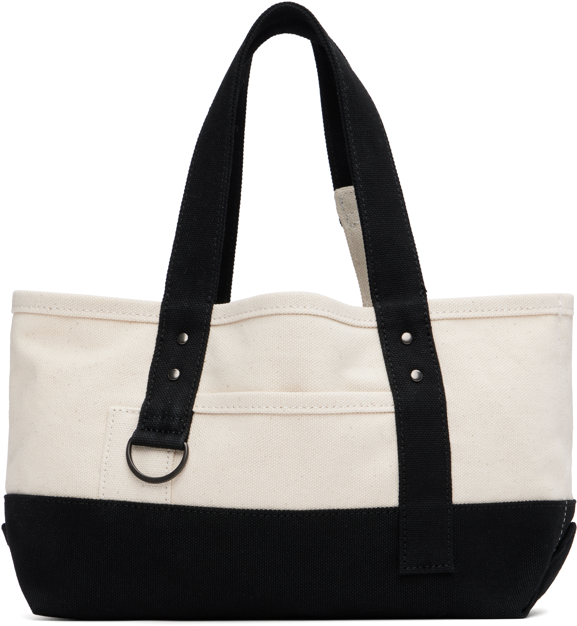 Y's Off-white & Black Mini Washer Canvas Bag