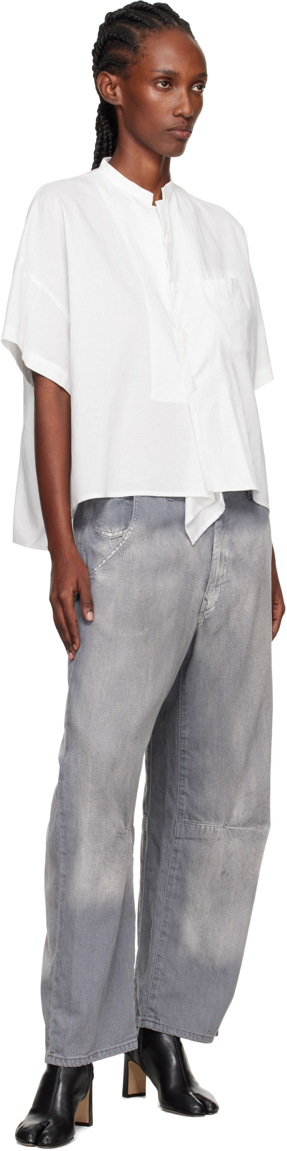 Y's Gray U-wide Jeans In Multi