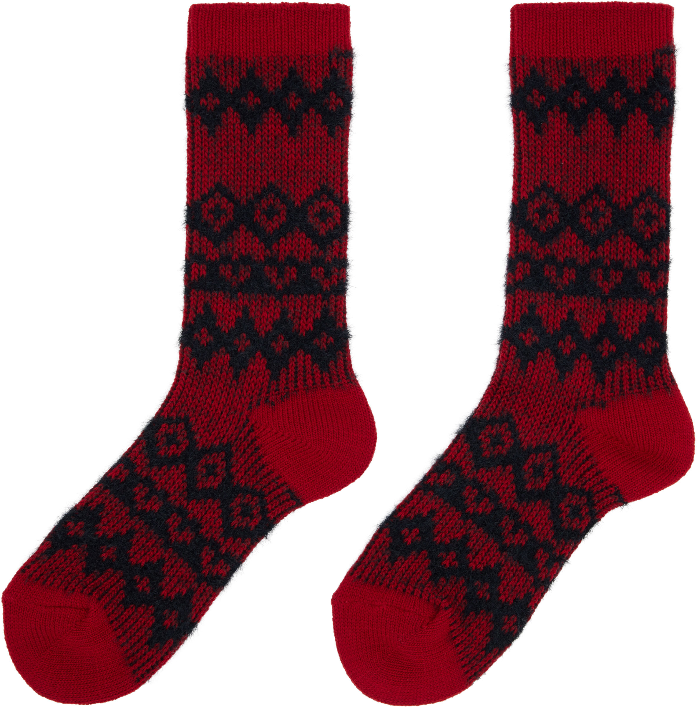 Y's Red Nordic Socks In Red