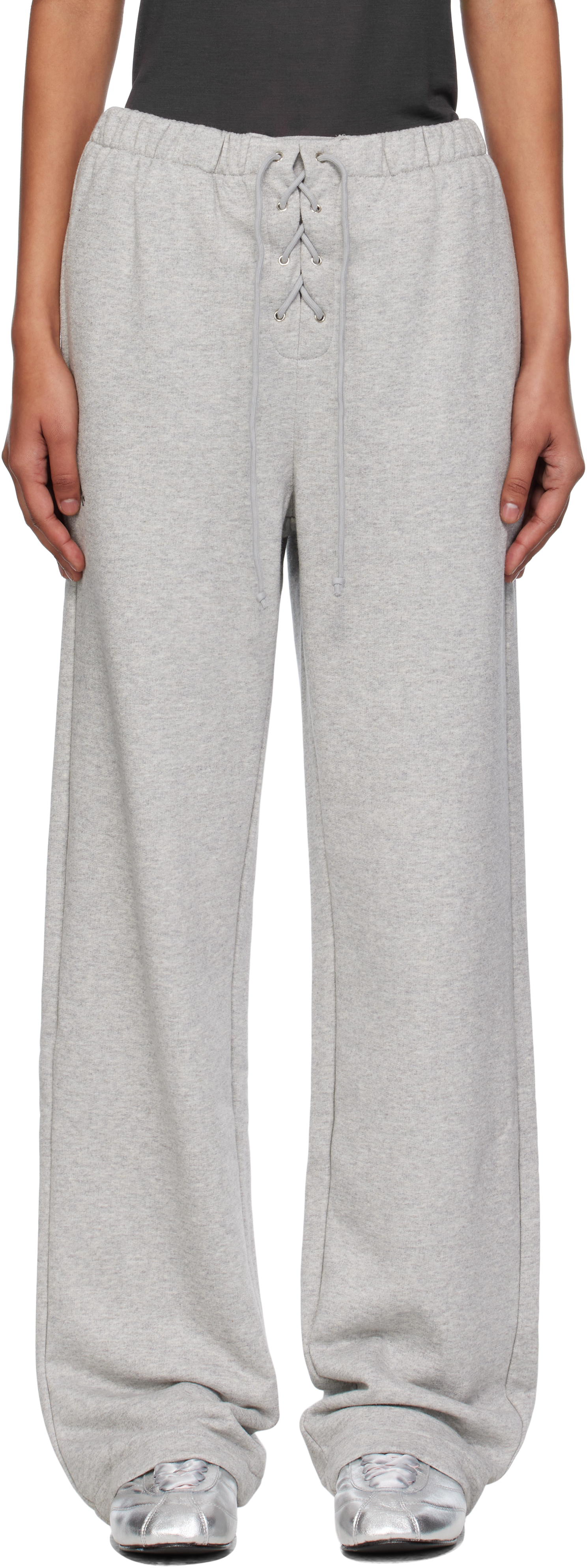 Open Yy Gray Lace Up Lounge Pants