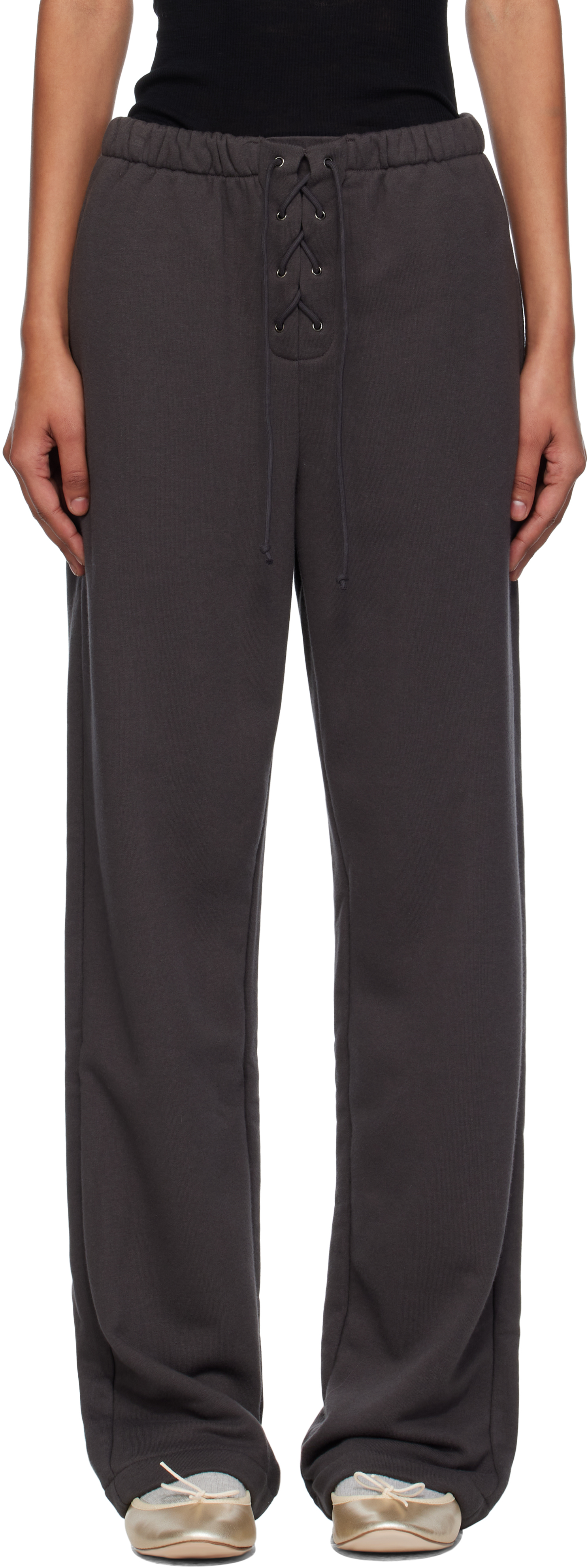 Open Yy Gray Lace Up Lounge Pants
