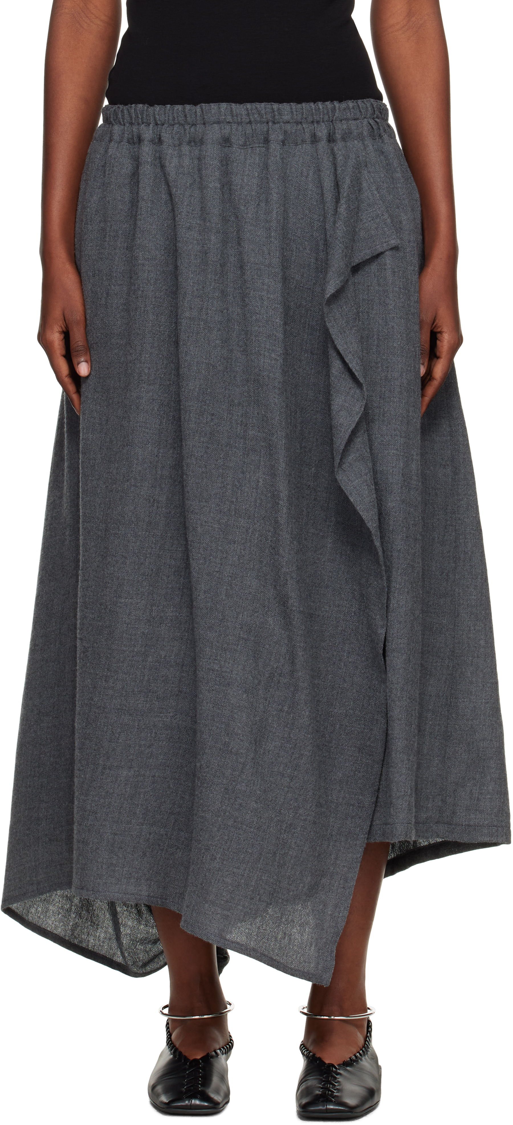 Y's Black Y-pants Trousers In Gray