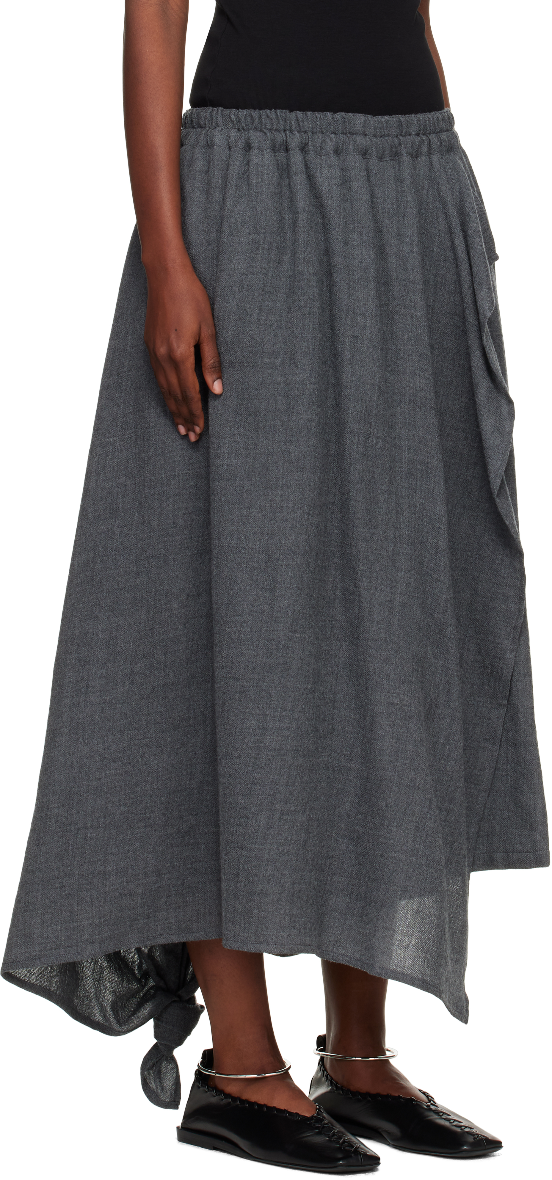 Y's Black Y-pants Trousers In Gray