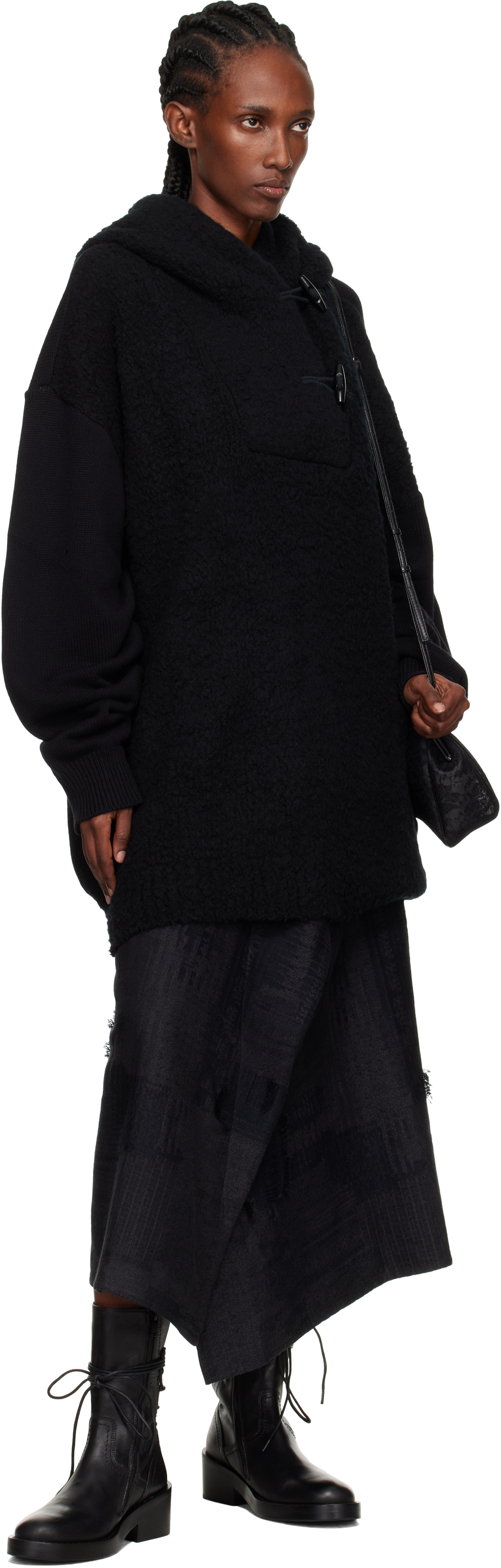 Y's Black Toggle Hoodie In Multi