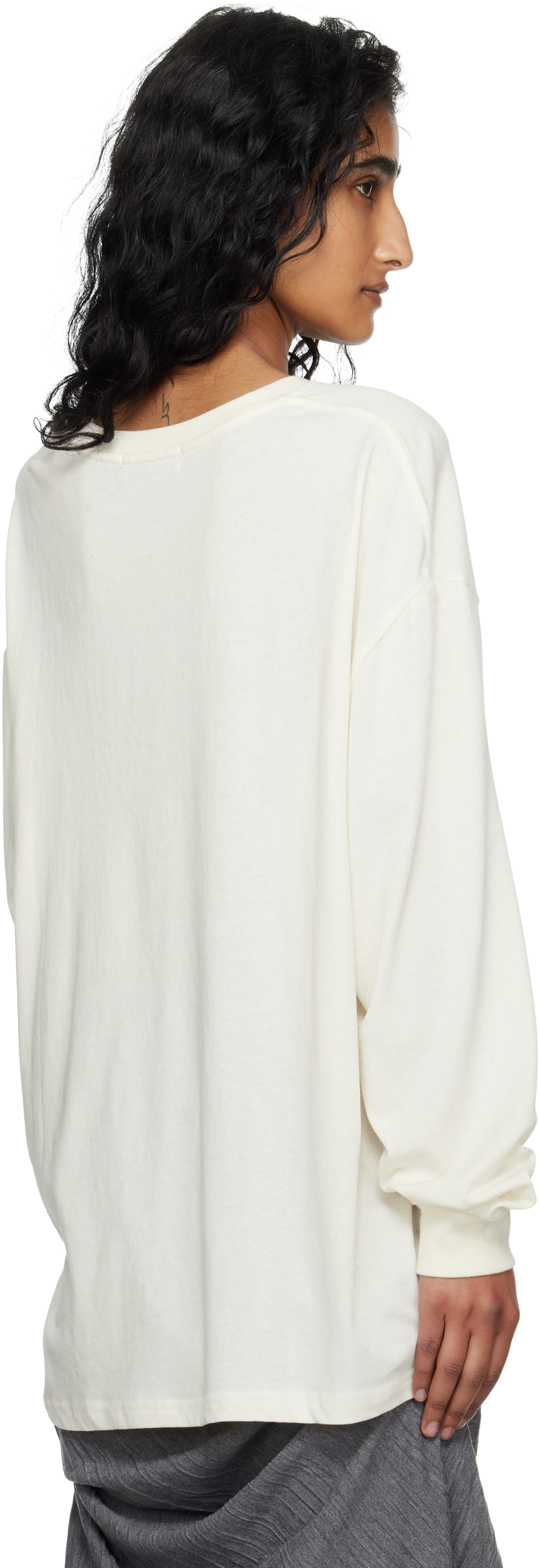 Open Yy Off-white 'worker' Pet Club Long Sleeve T-shirt In Animal Print