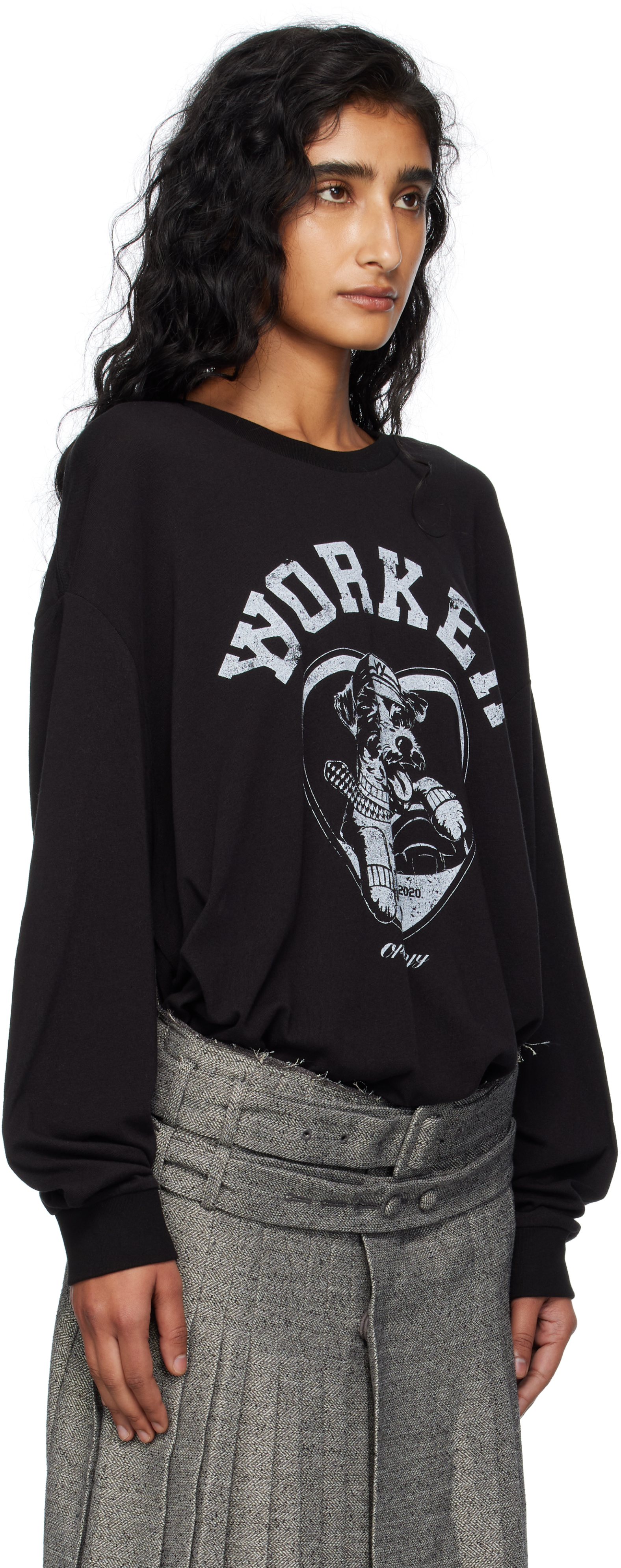 Open Yy Worker Pet Club Long Sleeve T-shirt In Black