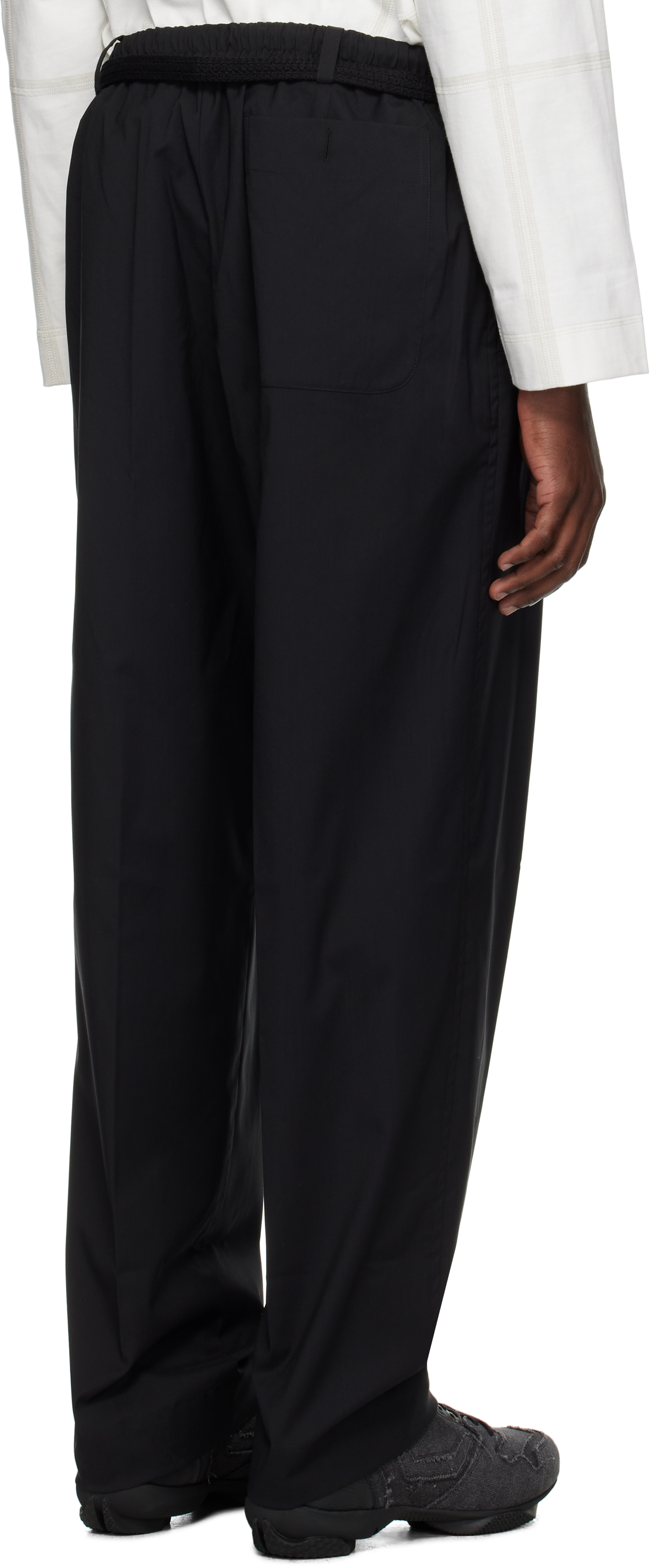 Craig Green Black Elasticized Worker Trousers In Black