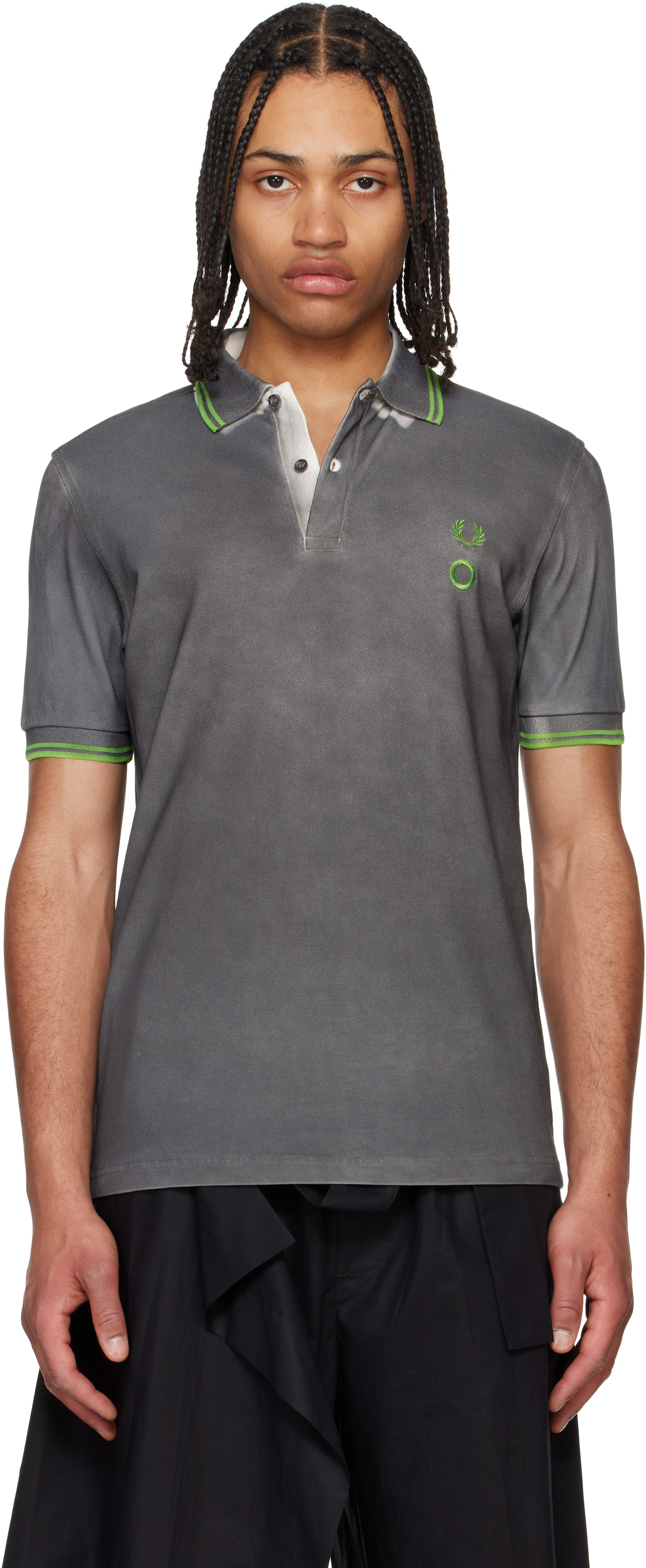 Craig Green Gray Fred Perry Edition Tennis Polo In Z39 Craig Chalk