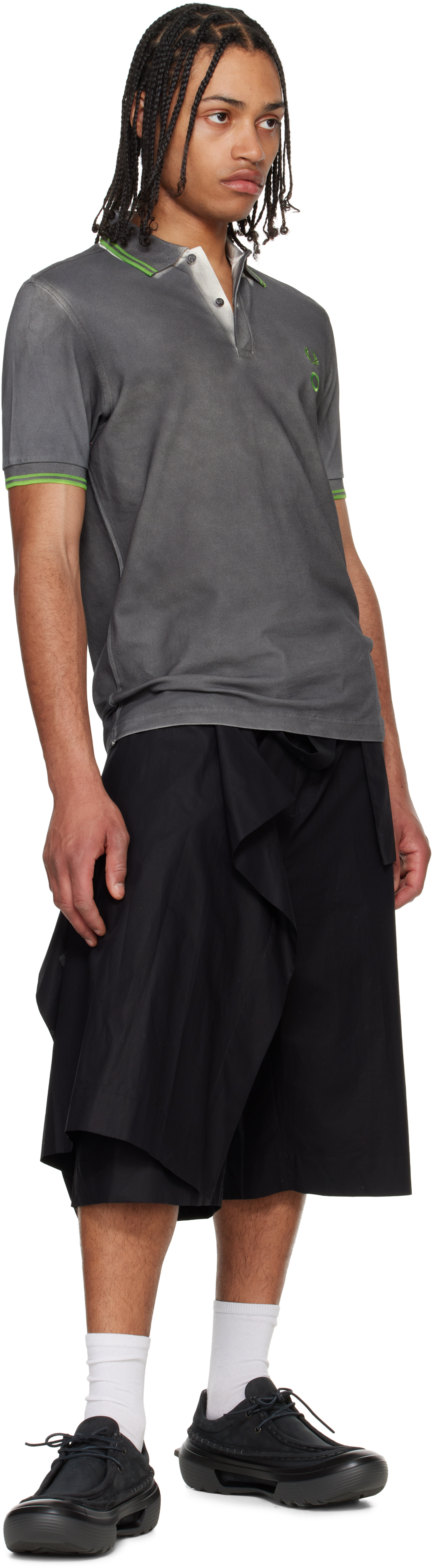 Craig Green Gray Fred Perry Edition Tennis Polo In Z39 Craig Chalk