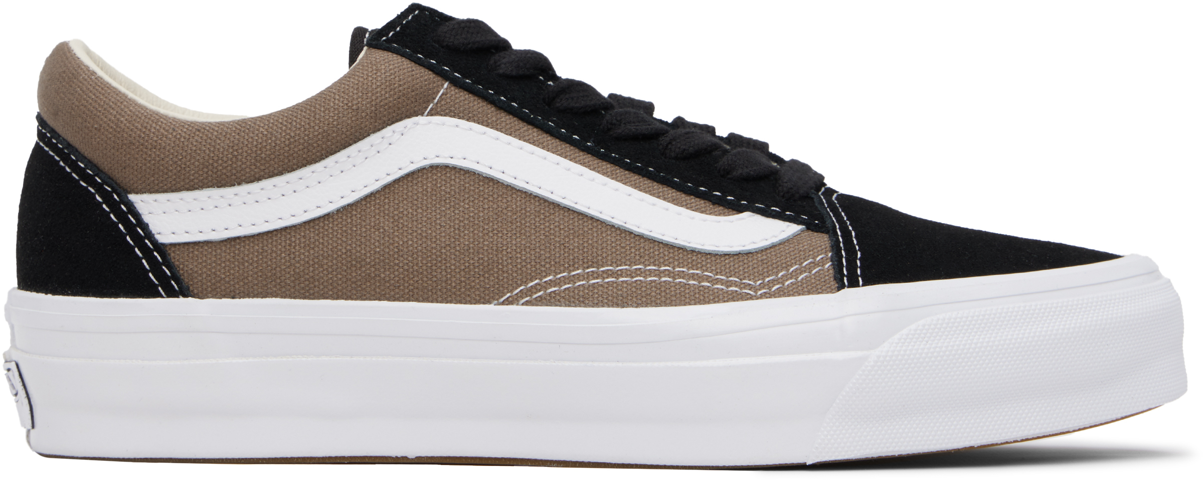 Vans: Black & Taupe Premium Old Skool Sneakers | SSENSE display picture 1