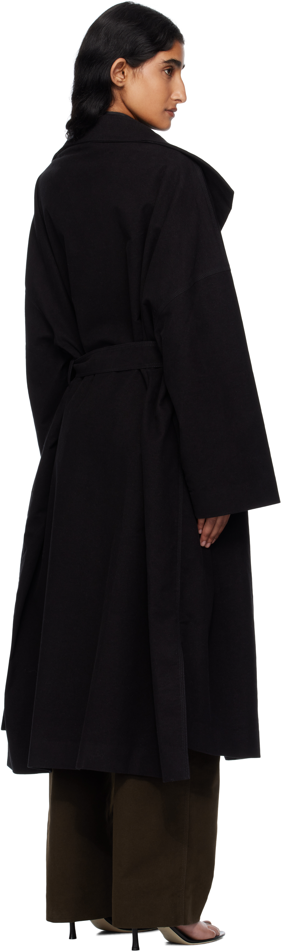 Gia Studios Black Grace Long Coat In Black