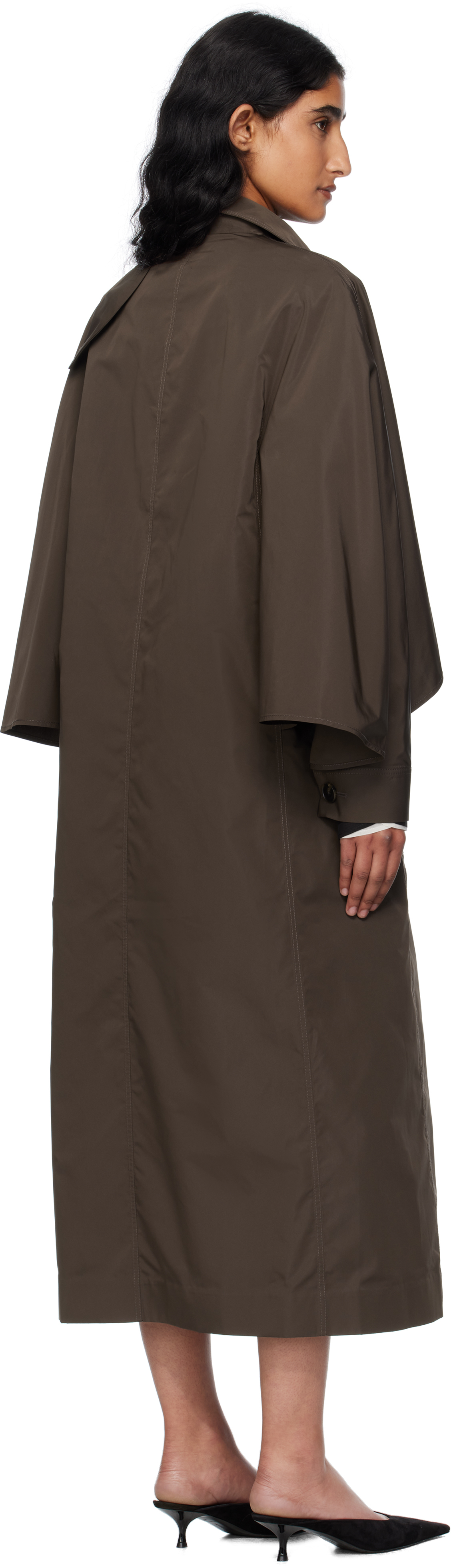 Gia Studios Brown Etoffe Coat In Gray