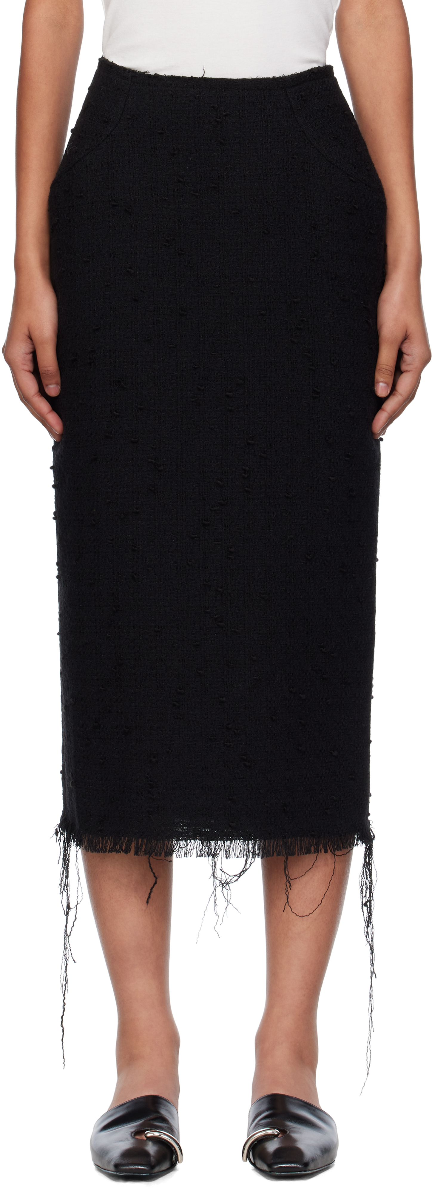Black Thalia Midi Skirt