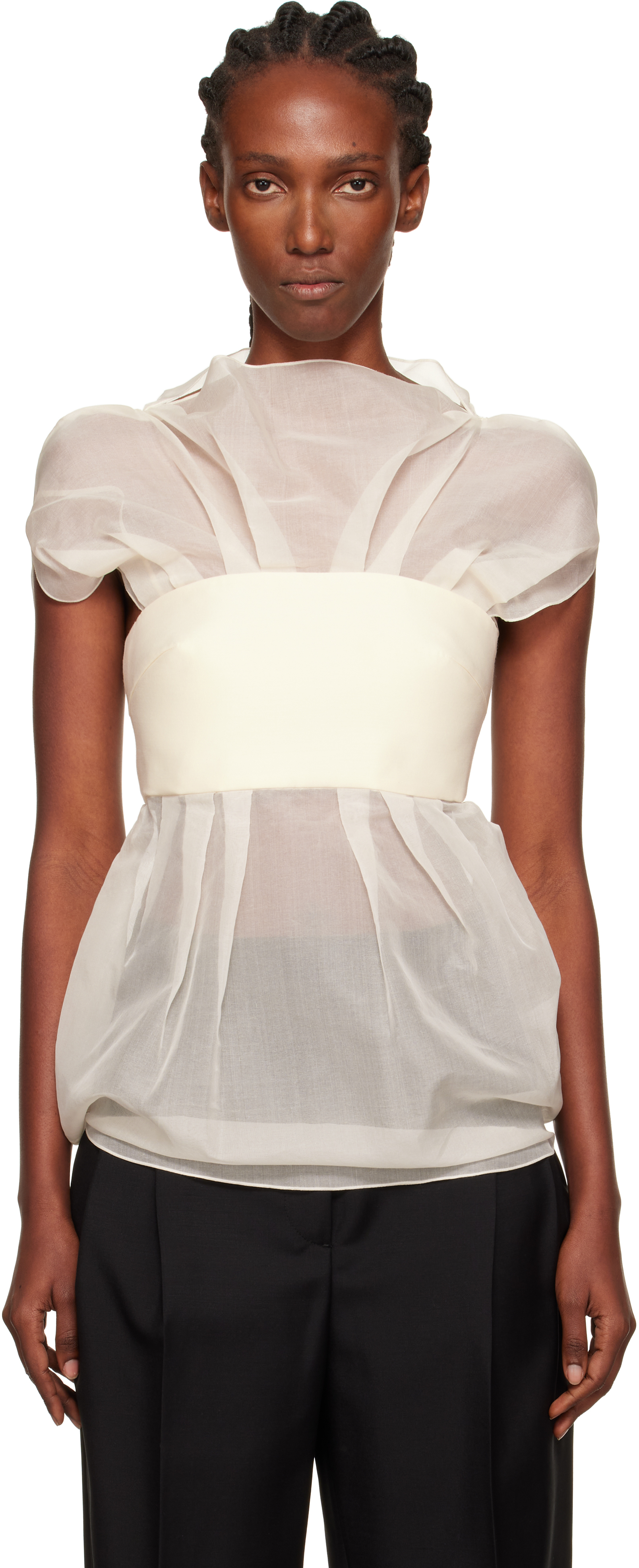 White Moon Beam Blouse by GIA STUDIOS on Sale