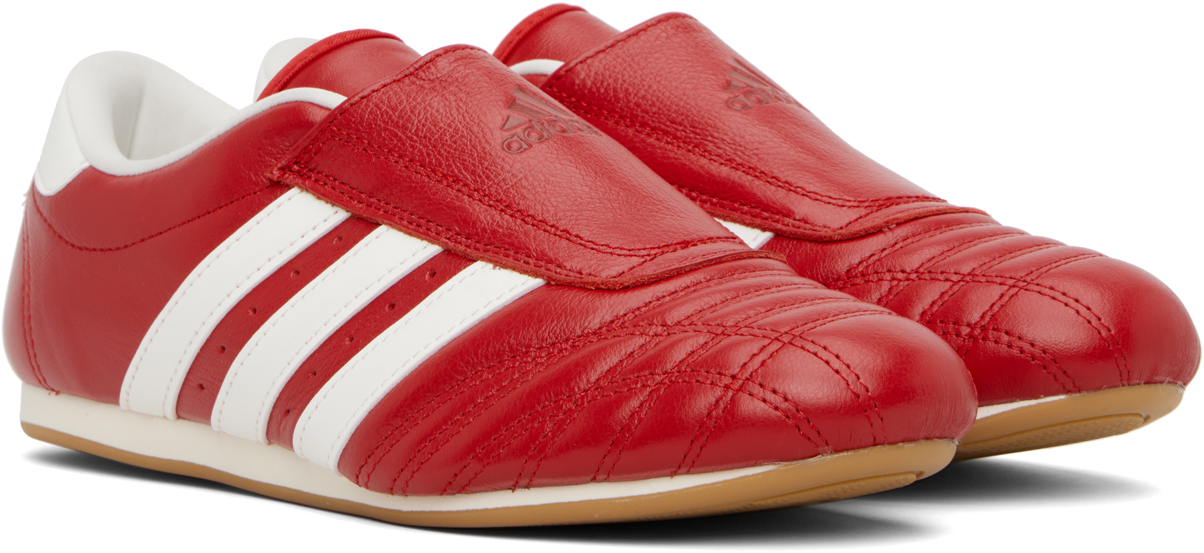 Adidas Originals Taekwondo Three-stripe Sneakers In Red