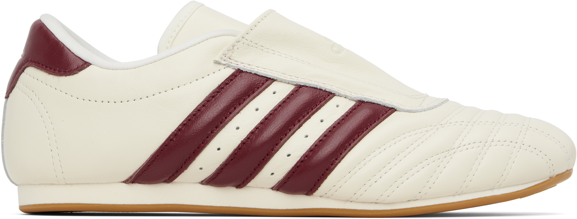 Off-White & Burgundy Taekwondo Sneakers