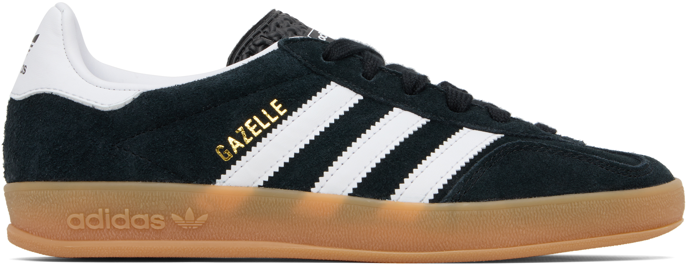 Adidas Originals Gazelle Sneakers With Rubber Sole And Contrasting Heel In Black
