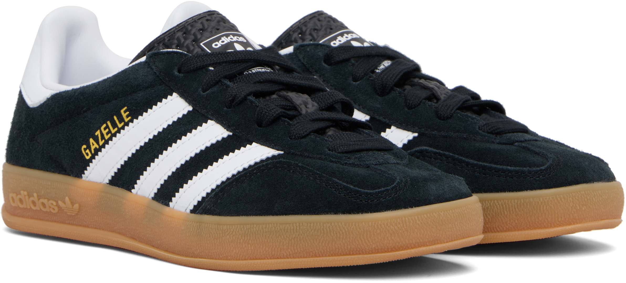 Adidas Originals Gazelle Sneakers With Rubber Sole And Contrasting Heel In Black