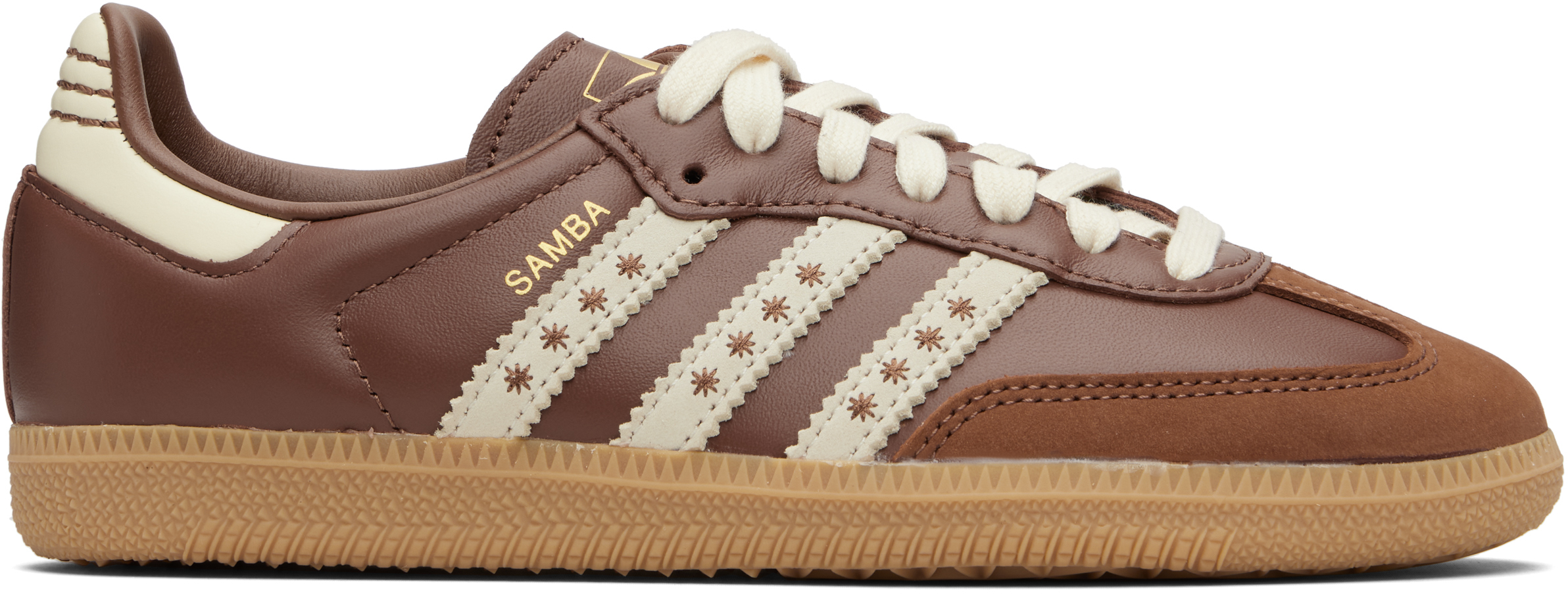 Brown & Off-White Samba OG Sneakers