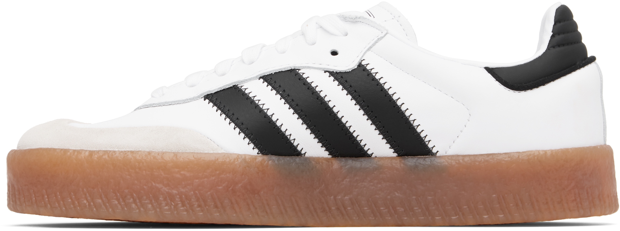 Adidas Originals Adidas Womens White Night Indigo Gum Samba Og Logo-print Leather Low-top Trainers
