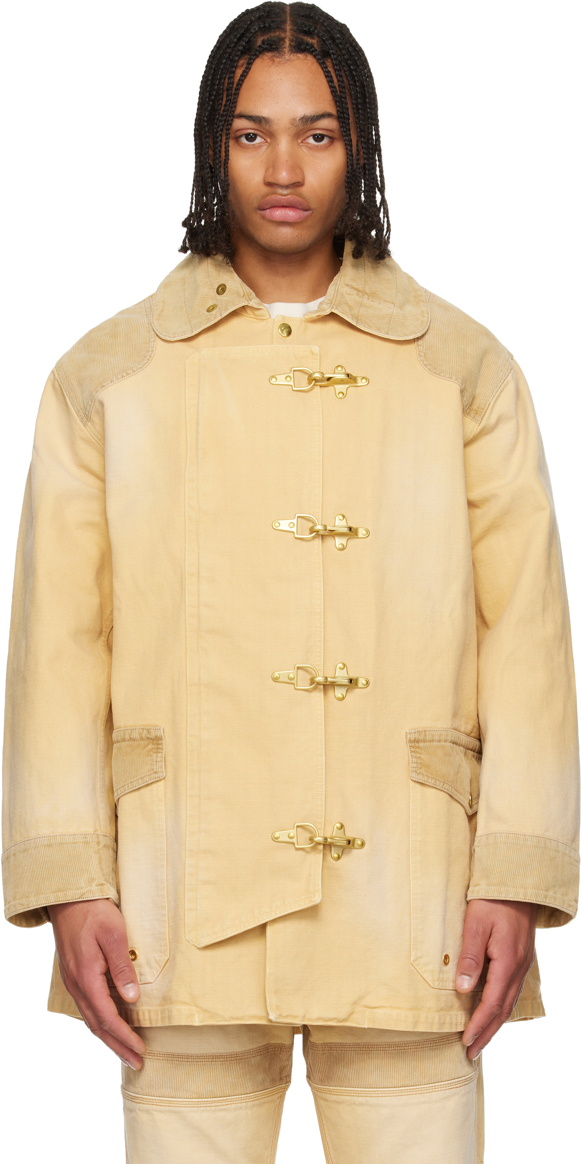 Beige 'The Sierra' Coat by Wales Bonner on Sale