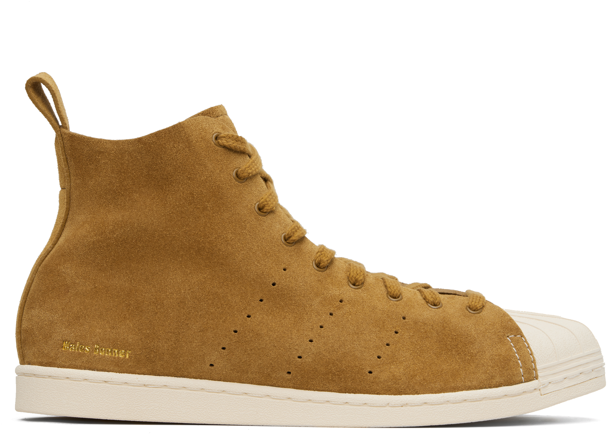 Brown adidas Originals Edition Superstar Hi Sneakers by Wales Bonner on Sale