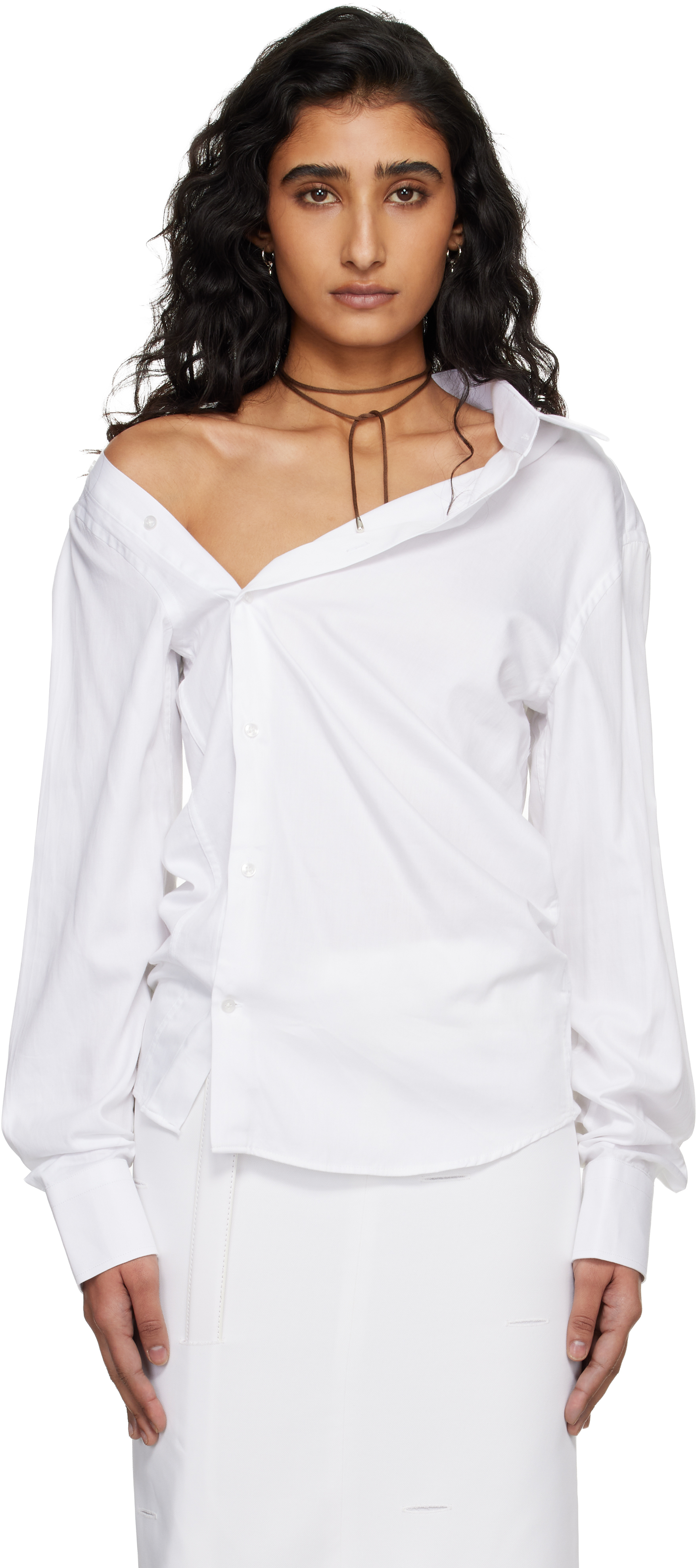 Hodakova Asymmetric Shirt In White